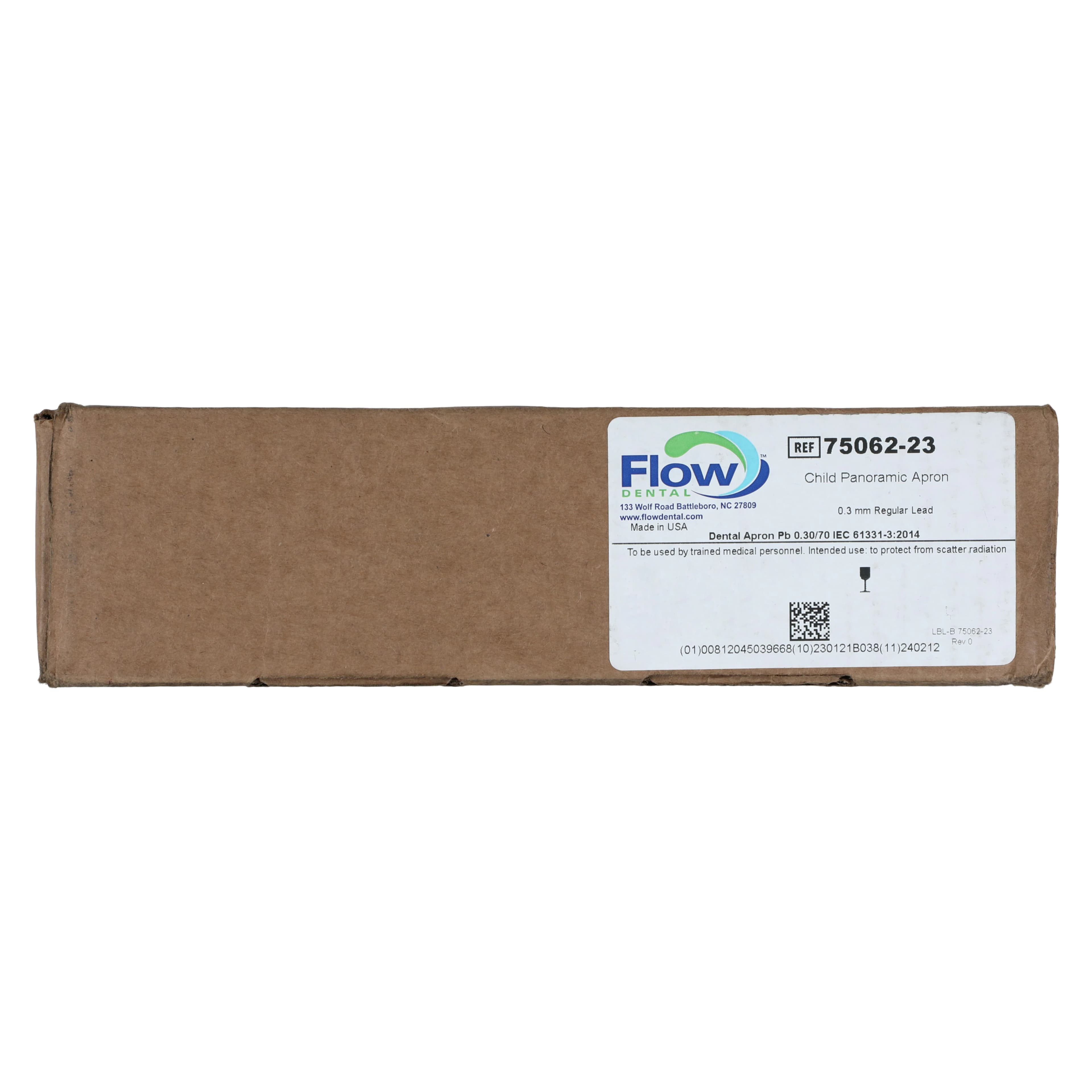 Flow Dental Leaded Child Panoramic X-Ray Apron, Beige, 20" x 20", 0.3 mm Lead Equivalent, 75062-23 thumbnail 2