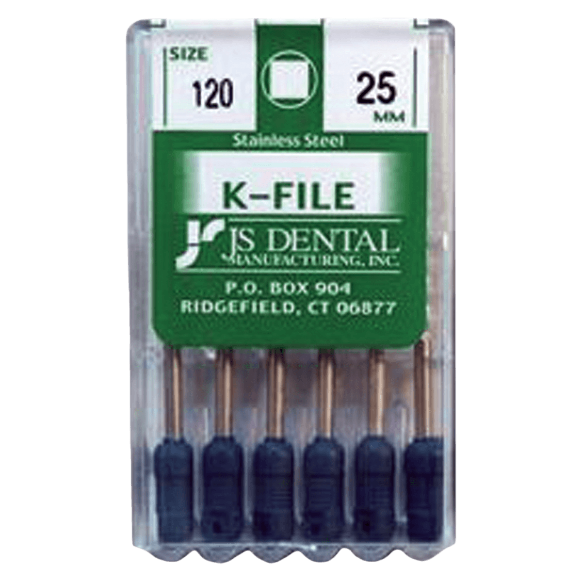 K-Files Hand File, Size 120, 25 mm, Stainless Steel, Color Coded, 6/Pkg - K-Files 25mm - Image 1
