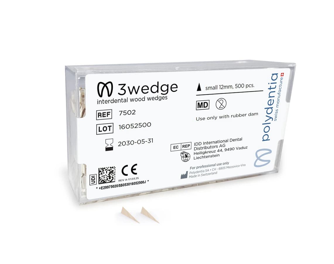 Polydentia 3Wedge Interdental Wooden Wedges, Small (12mm/0.47"), Birchwood, 500/Bx, 7502 - Polydentia 3wedge Size (Small) 12mm/0.47" (500) - Image 1