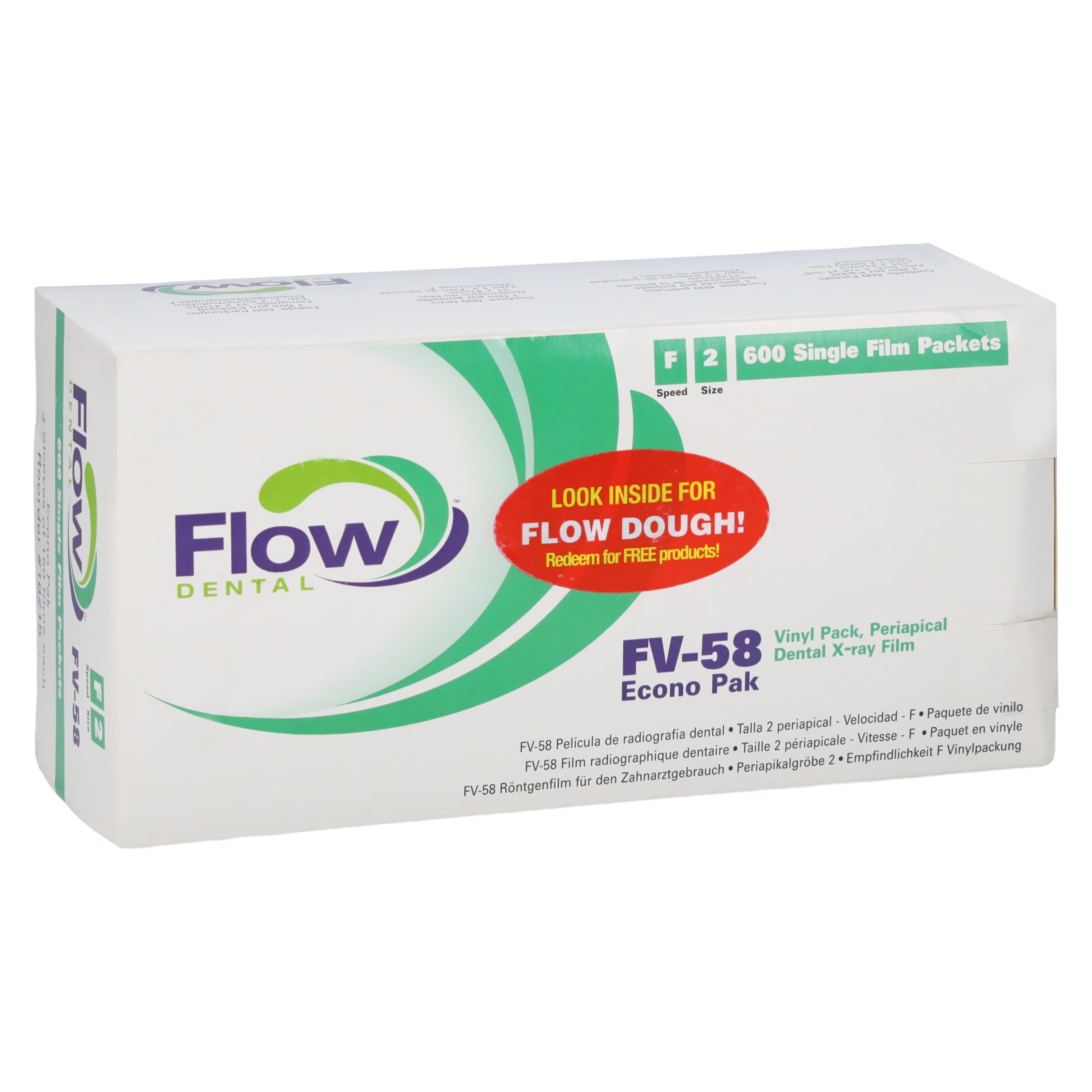 Flow Xpress F FV-58 Intraoral Dental X-Ray Film, Size 2 (Adult), F-Speed, Econo Pack, 600/Box, 18215 - Flow Xpress F FV-58 Film Econo Pack, # 2, 600/Pk - Image 1