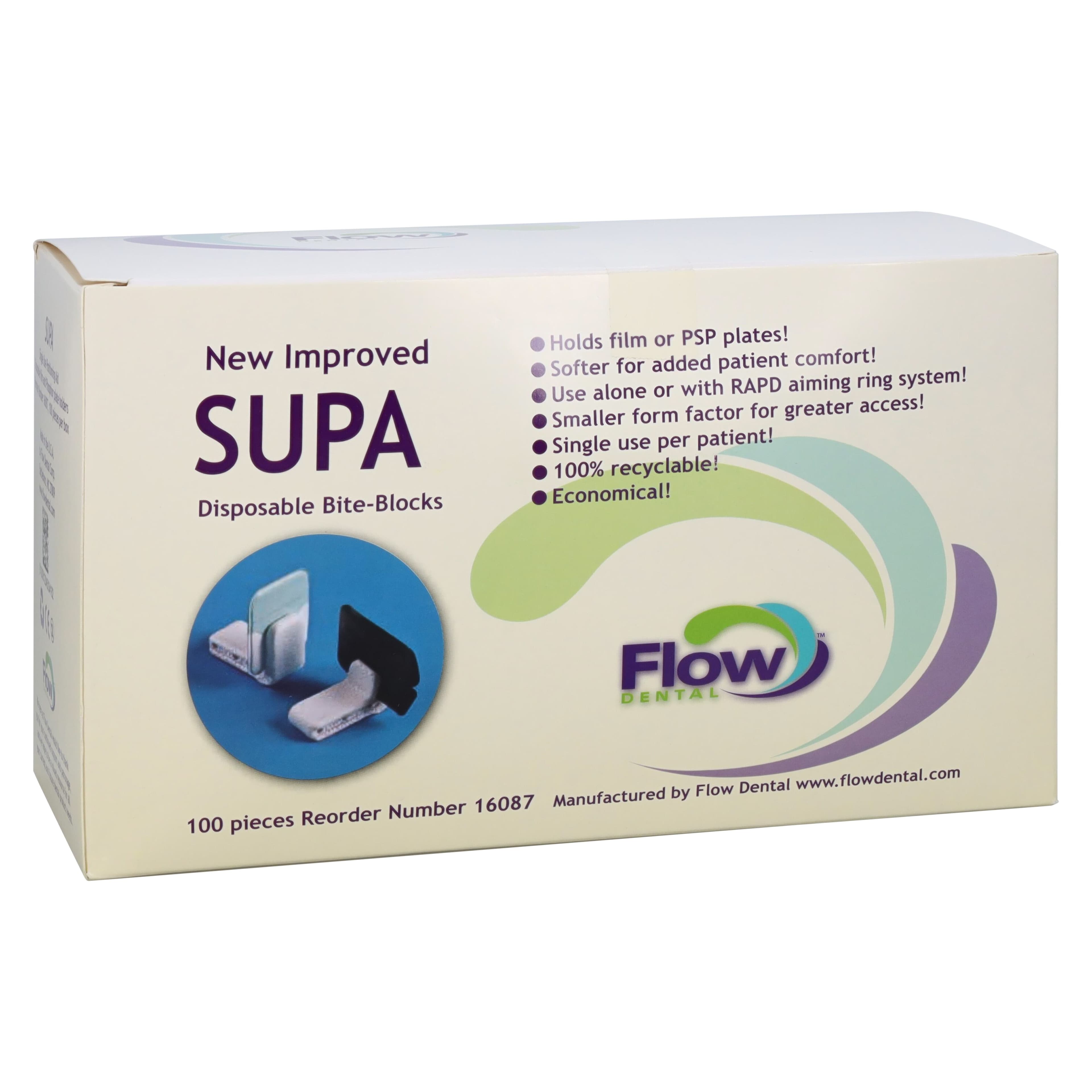 Supa Disposable Bite Blocks, 100/Box, 16087 - Supa Disposable Bite Blocks 100/Bx - Image 1