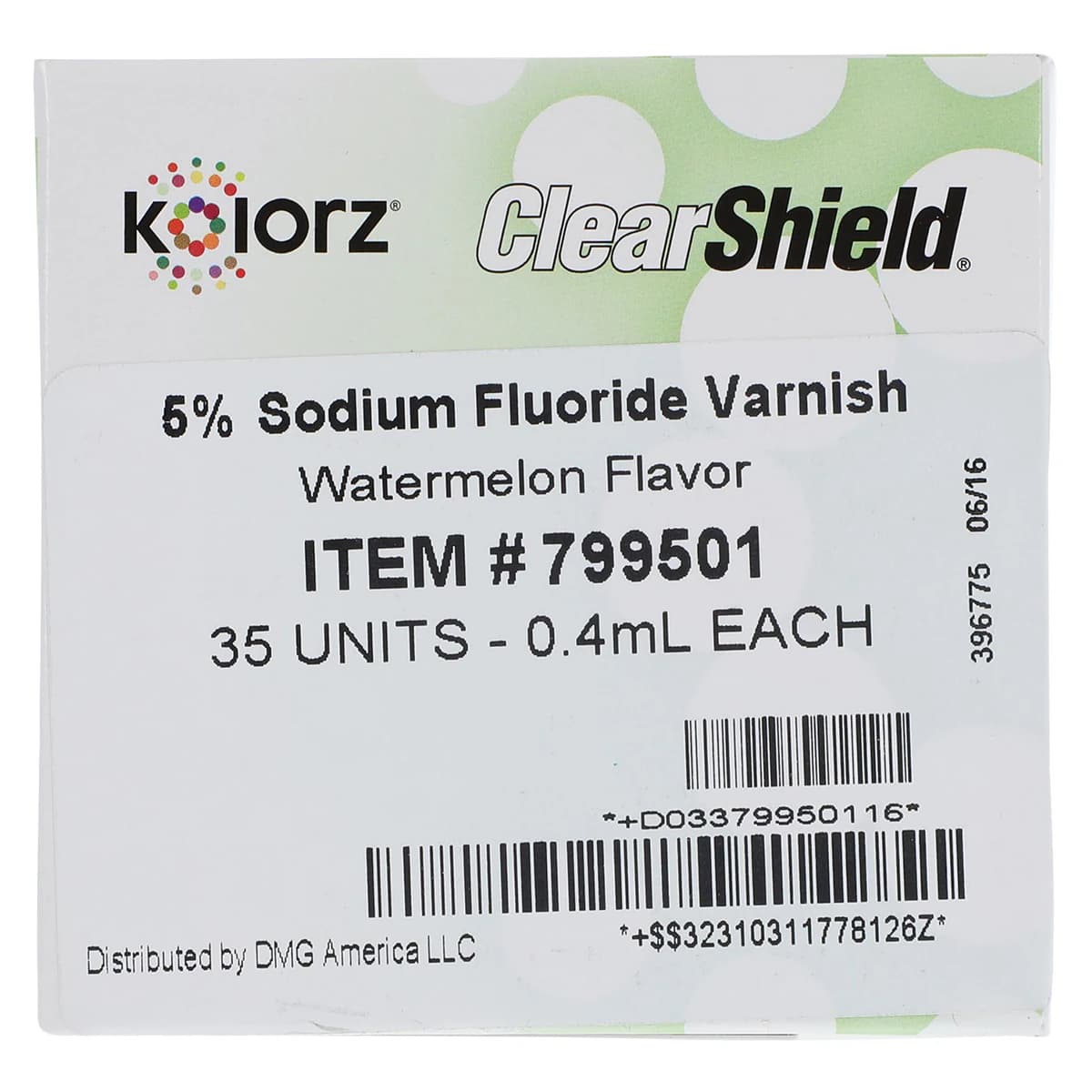 Kolorz ClearShield Fluoride Varnish, 5% NaF, Watermelon, 0.4 mL Unit Dose, 35/Pk, 799501 thumbnail 4