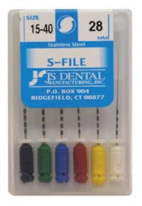 JS Dental S-File Endodontic Hand File, Size #08, 21mm, Gray, Stainless Steel, 6/Pack - #08 Gray S-Files 21mm Pack of 6 - Image 1