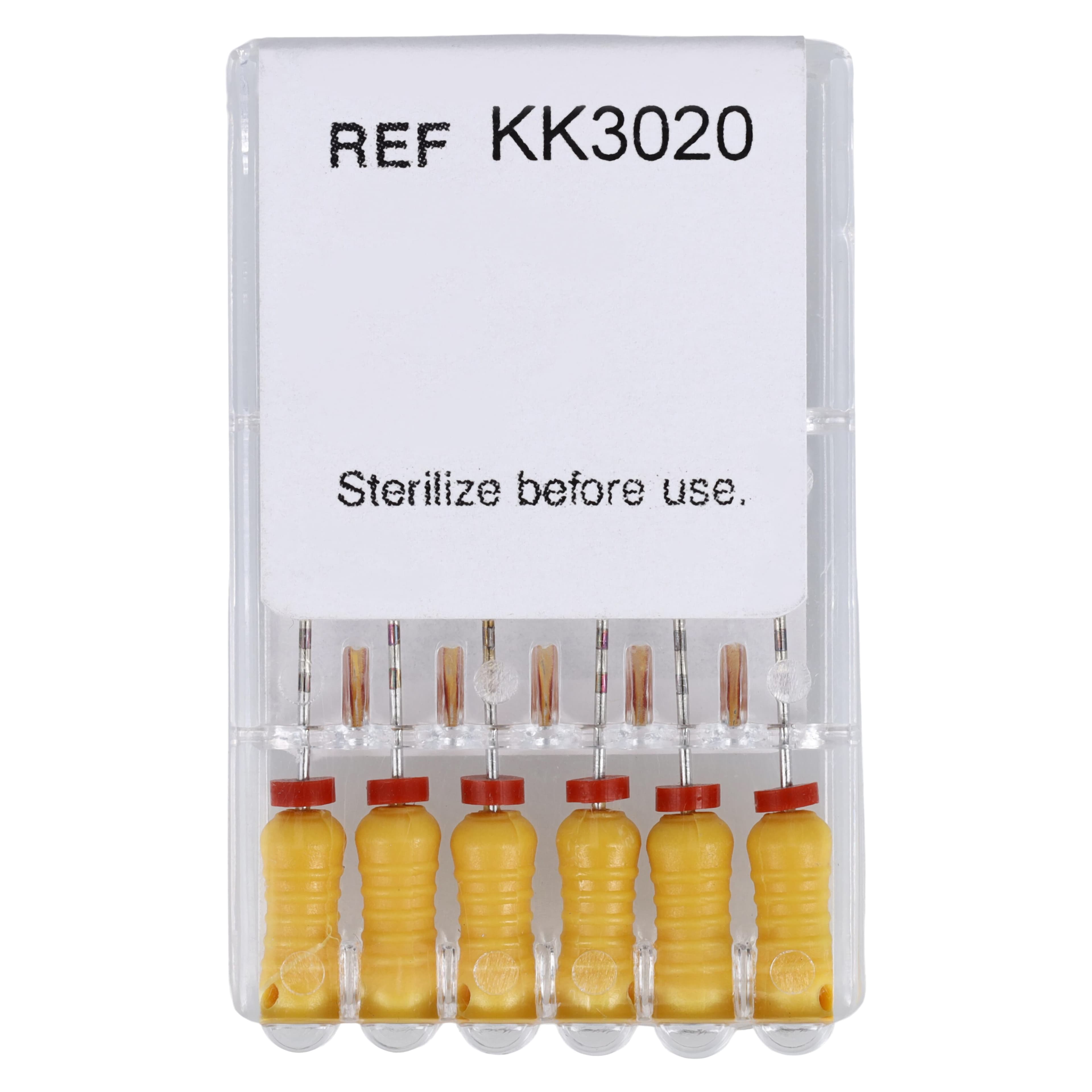 JS Dental K-File Plus, Stainless Steel, Size 20 (Yellow), 31mm, with Rubber Stops & mm Markings, 6/Box thumbnail 2