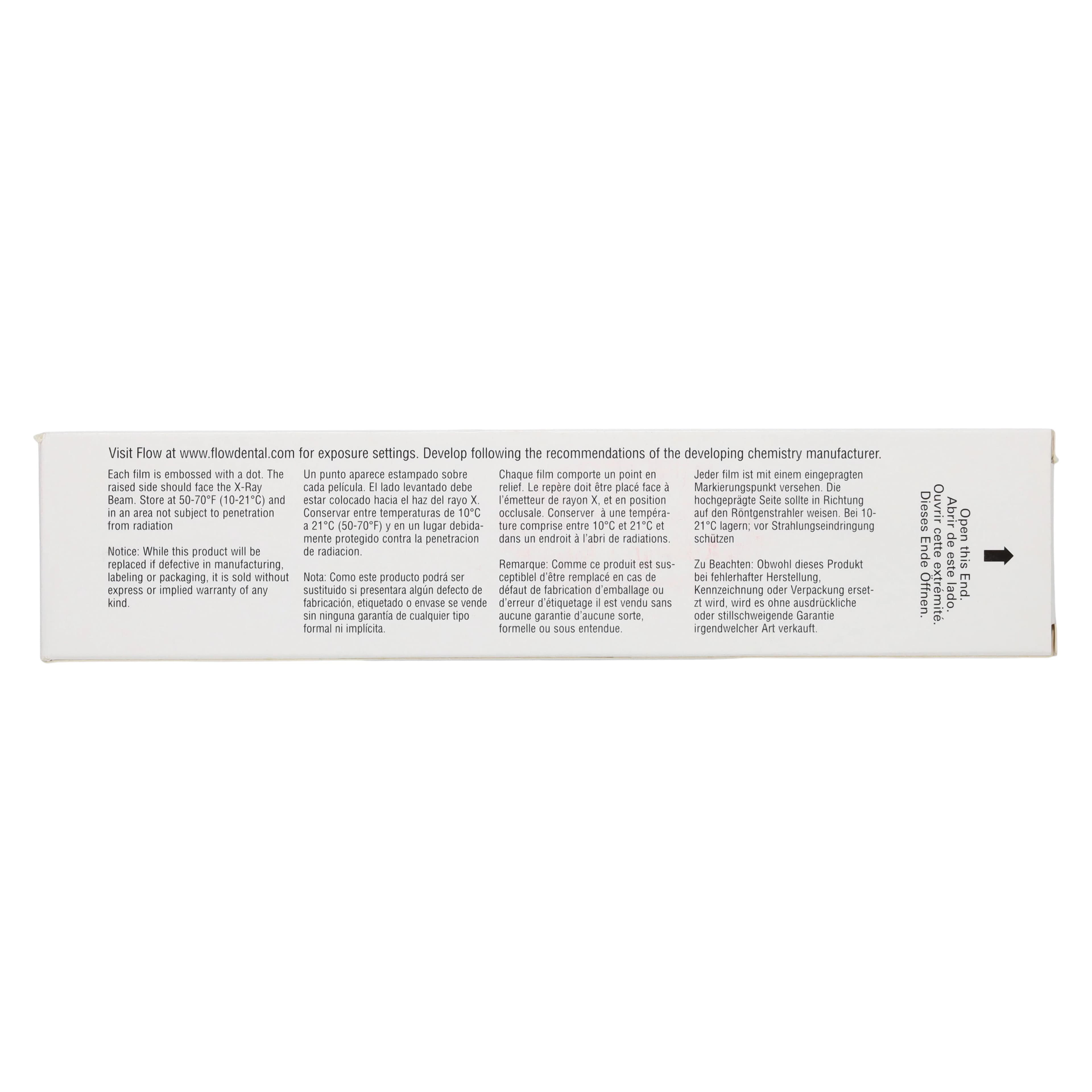 Flow X-Ray FV-58 Intraoral X-Ray Film, F-Speed, Adult, 6 in x 1.5 in, 150/Box thumbnail 2