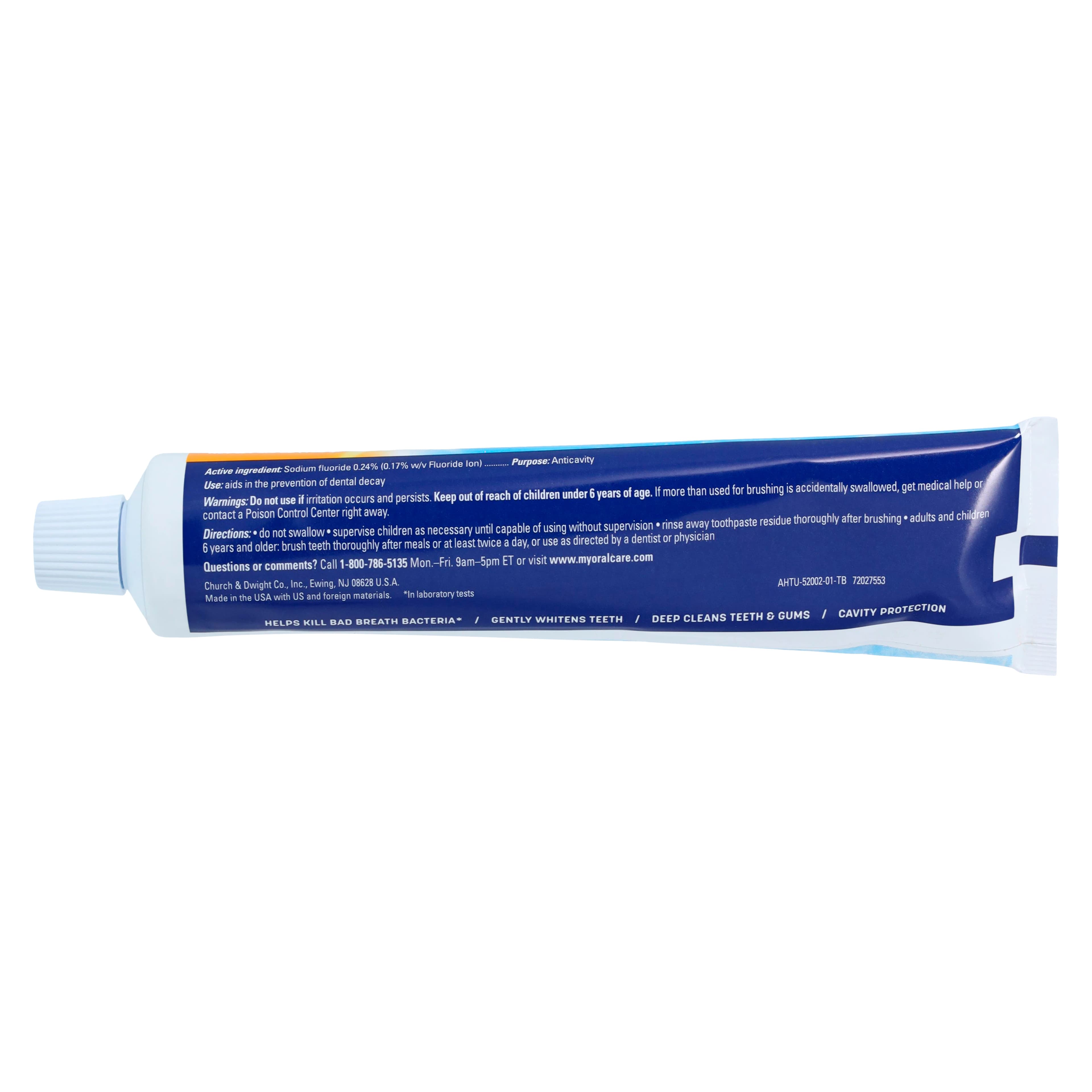 Arm & Hammer plus TheraBreath Whitening Toothpaste, 6+ Years, Icy Mint, Fluoride, 5.5 oz, 12/Ca thumbnail 4