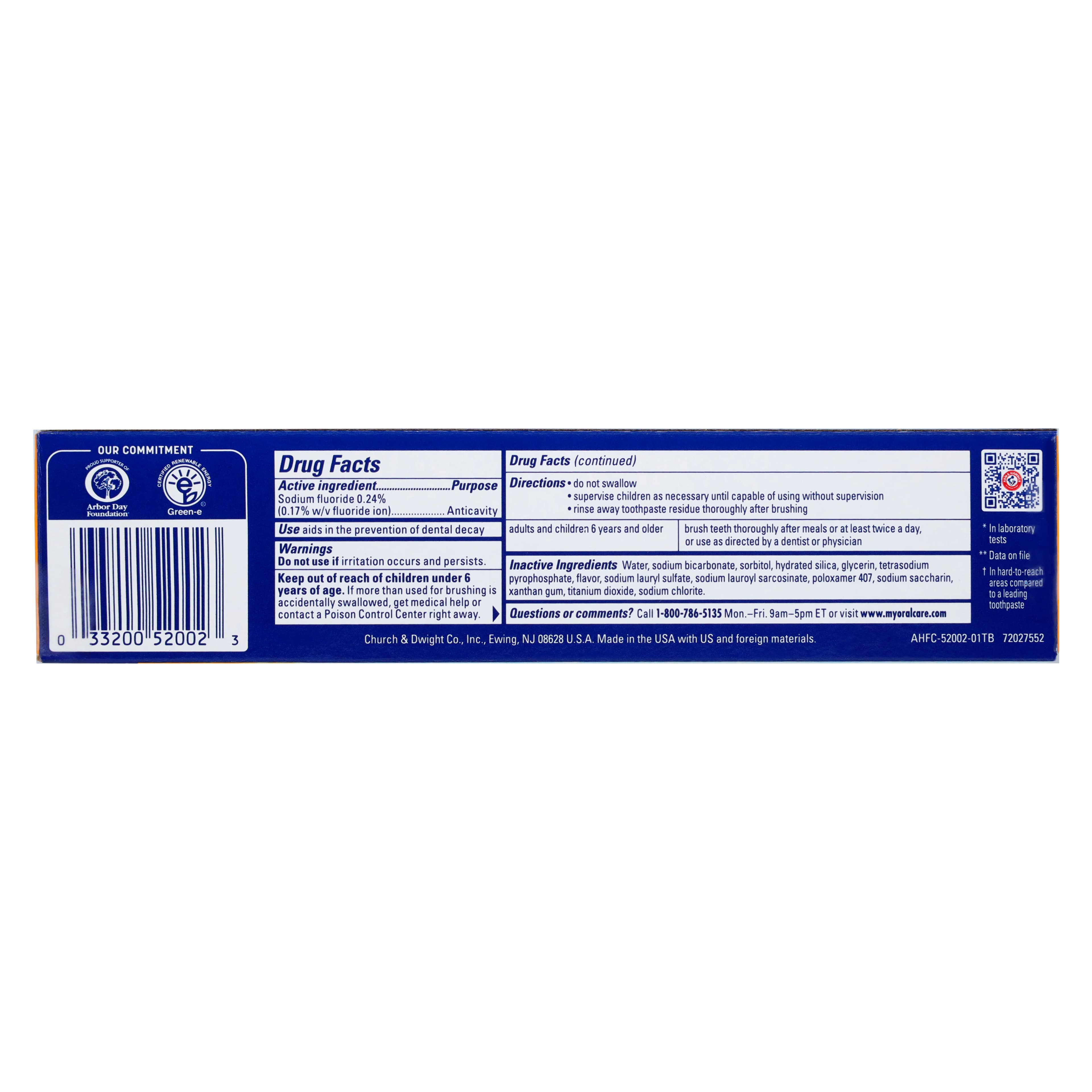 Arm & Hammer plus TheraBreath Whitening Toothpaste, 6+ Years, Icy Mint, Fluoride, 5.5 oz, 12/Ca thumbnail 6