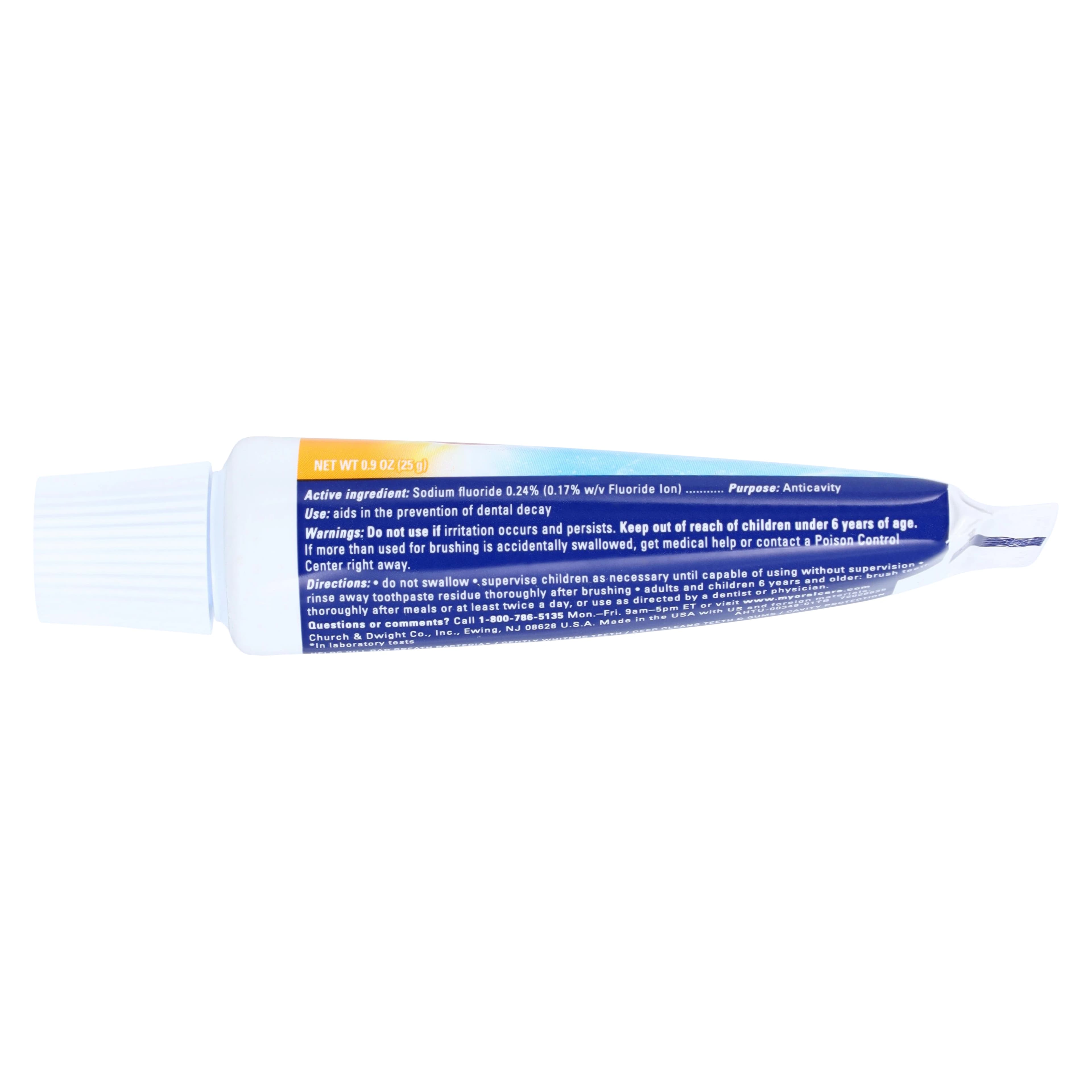Arm & Hammer plus TheraBreath Whitening Toothpaste, 6+ Years, Icy Mint, Fluoride, 0.9 oz, 72/Case thumbnail 3