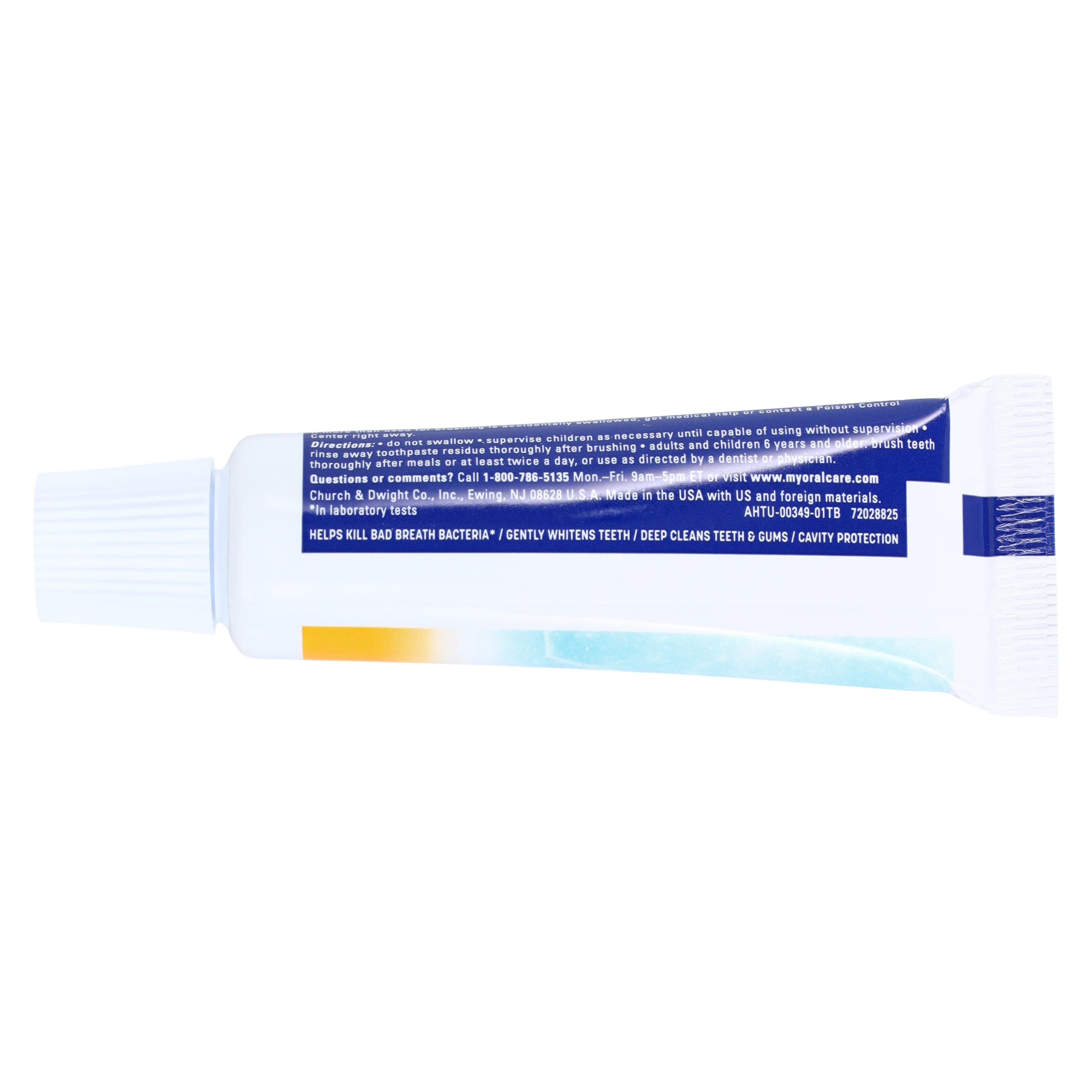 Arm & Hammer plus TheraBreath Whitening Toothpaste, 6+ Years, Icy Mint, Fluoride, 0.9 oz, 72/Case thumbnail 4