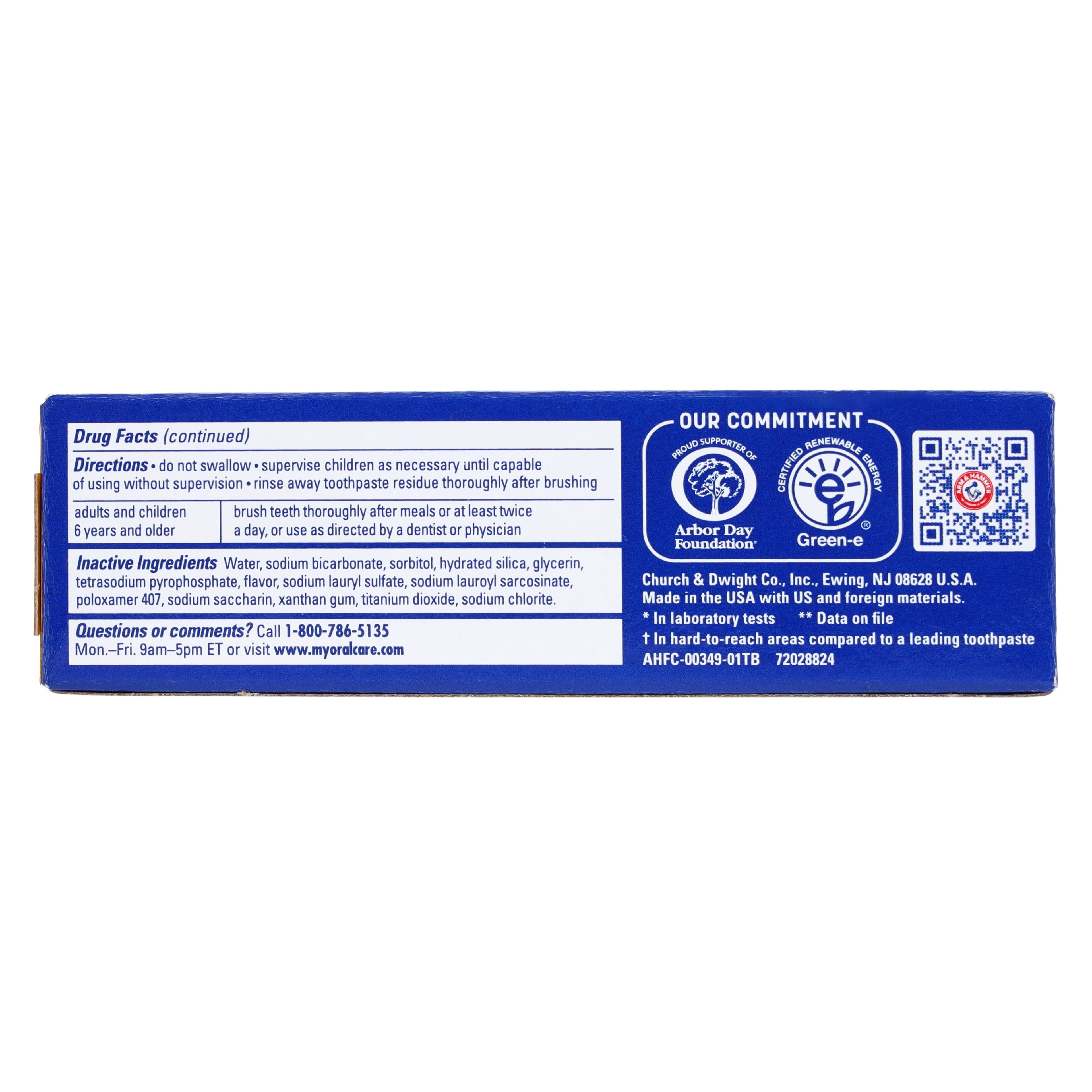 Arm & Hammer plus TheraBreath Whitening Toothpaste, 6+ Years, Icy Mint, Fluoride, 0.9 oz, 72/Case thumbnail 5