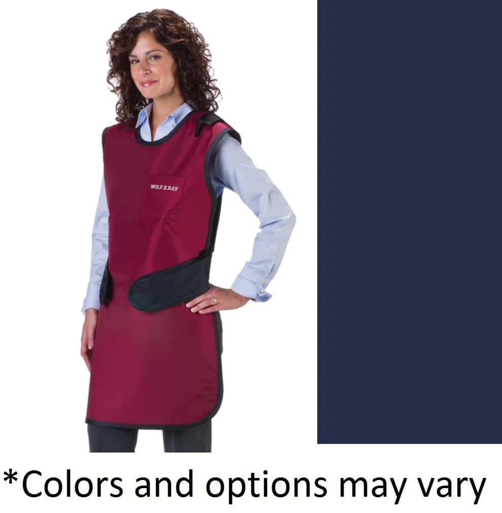 Wolf X-Ray Navy Blue Standard Lead Medium Easy Wrap Apron without Collar, 0.5 mm Lead Equivalent, 24" x 40", 8.95 lbs - Wolf X-Ray Navy Blue Standard Lead Medium Easy Wrap Apron without Collar - Image 1