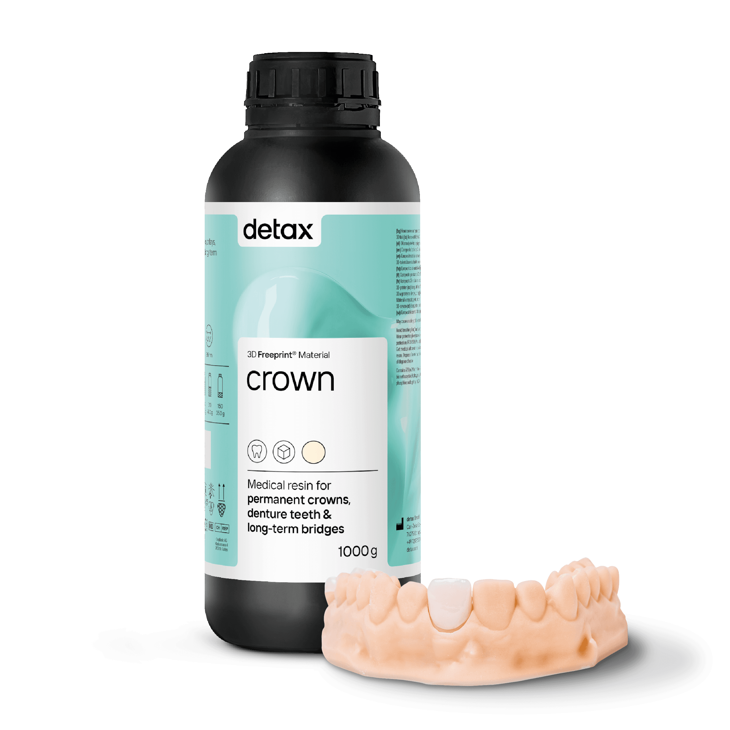 FREEPRINT® Crown A2 3D Printer Resin, 1000g Bottle - FREEPRINT® Crown A2 1000g - Image 1
