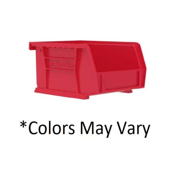 Akro-Mils AkroBins Storage Bin, Red Polymer with Label Holder, 5-3/8" x 4-1/8" x 3", 24/Case - Storage Bins 5-3/8x4-1/8x3 - Image 1