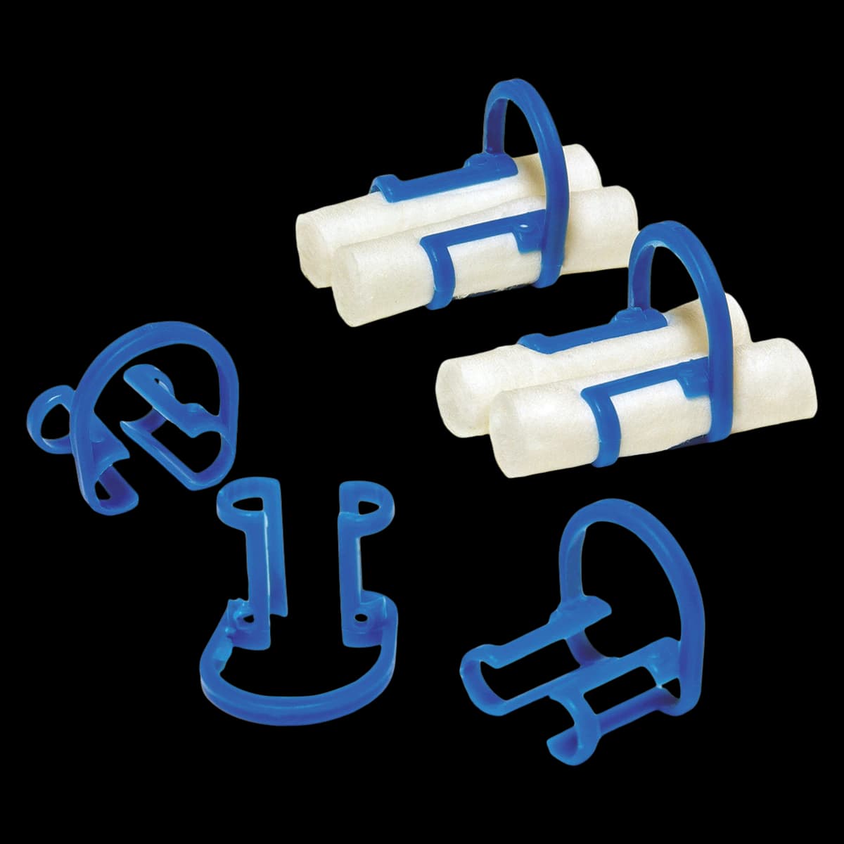 Hager Worldwide Quick Clip Cotton Roll Holder Starter Kit, Disposable, 100/Bag - Quick Clips Cotton Roll Holders Pack of 100 - Image 1