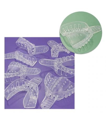 Plasdent Excellent Crystal Impression Trays, X-Large Upper, Clear, Perforated, #X1, 12/Pk, ITC-XLU - Impression Tray, Extra-Large Upper, X1, Crystal Clear, 12/Pk, ITC-XLU - Image 1