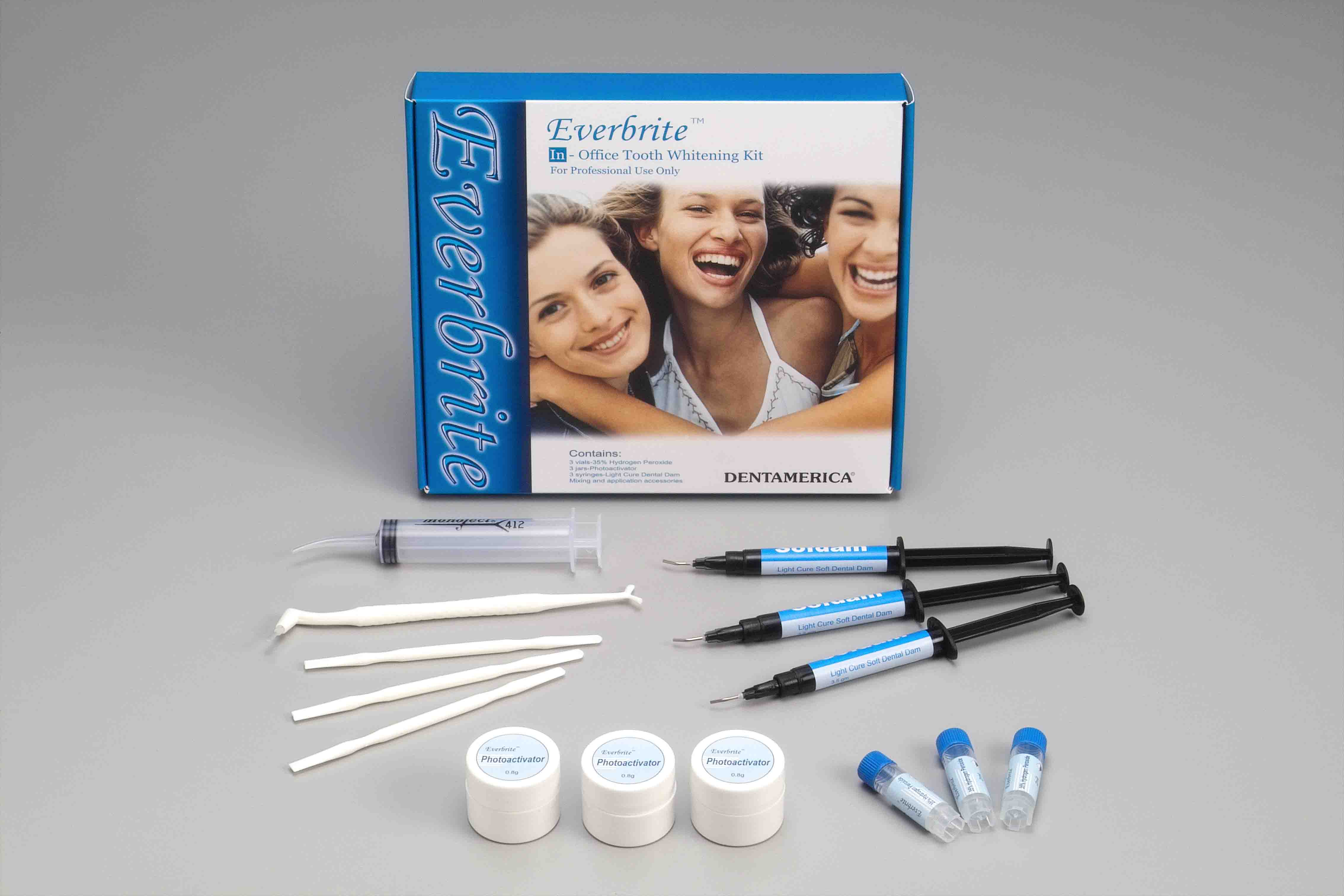 Dentamerica Everbrite In-Office Tooth Whitening 3-Patient Kit, 35% Hydrogen Peroxide, Ref 652 - DentAmerica - Everbrite In Office Tooth Whitening 3 Patient Kit, 35% Hydrogen Peroxide. Kit, 652 - Image 1