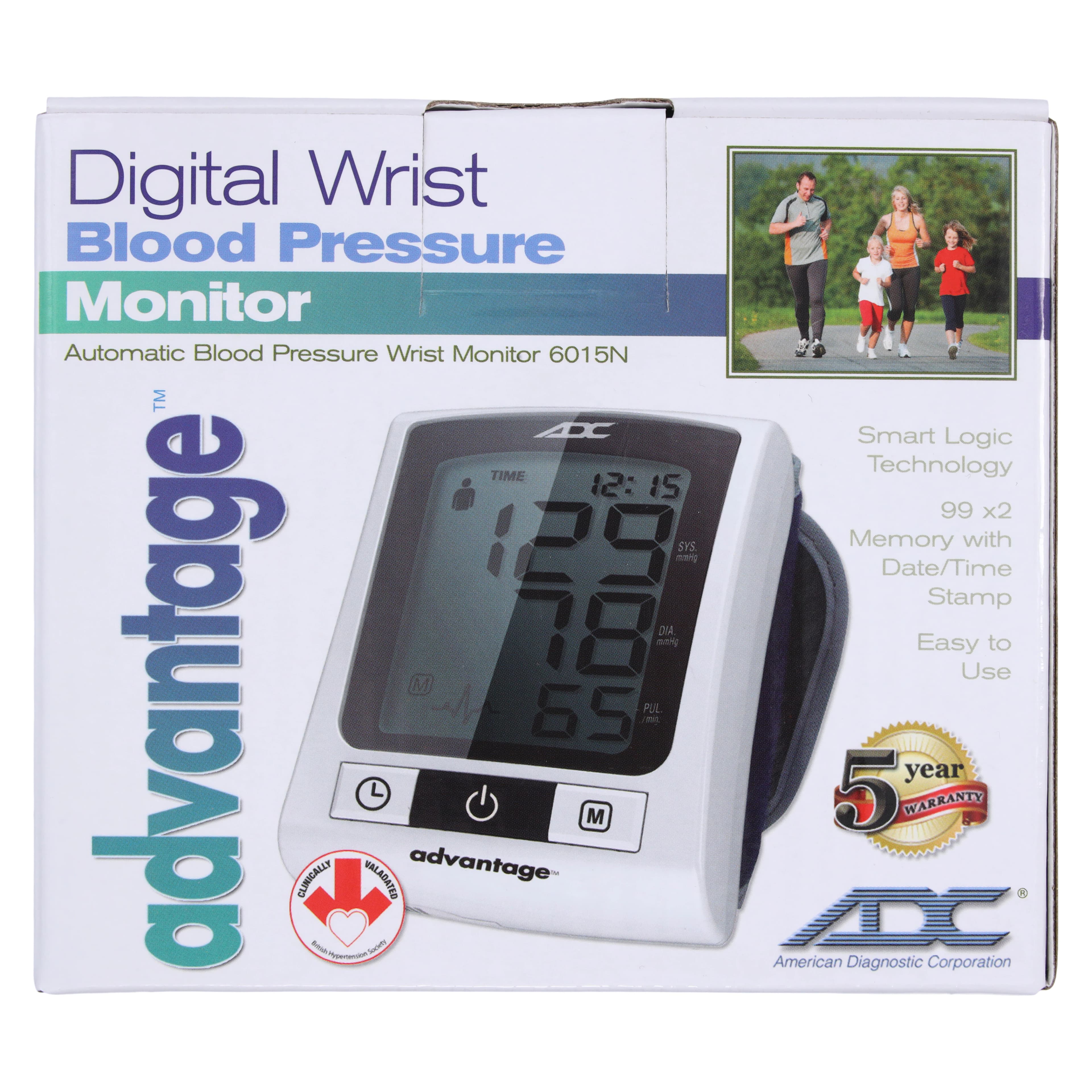 Advantage 6015N Digital Wrist Blood Pressure Monitor, Navy Blue, Latex-Free Cuff, 6015N thumbnail 8