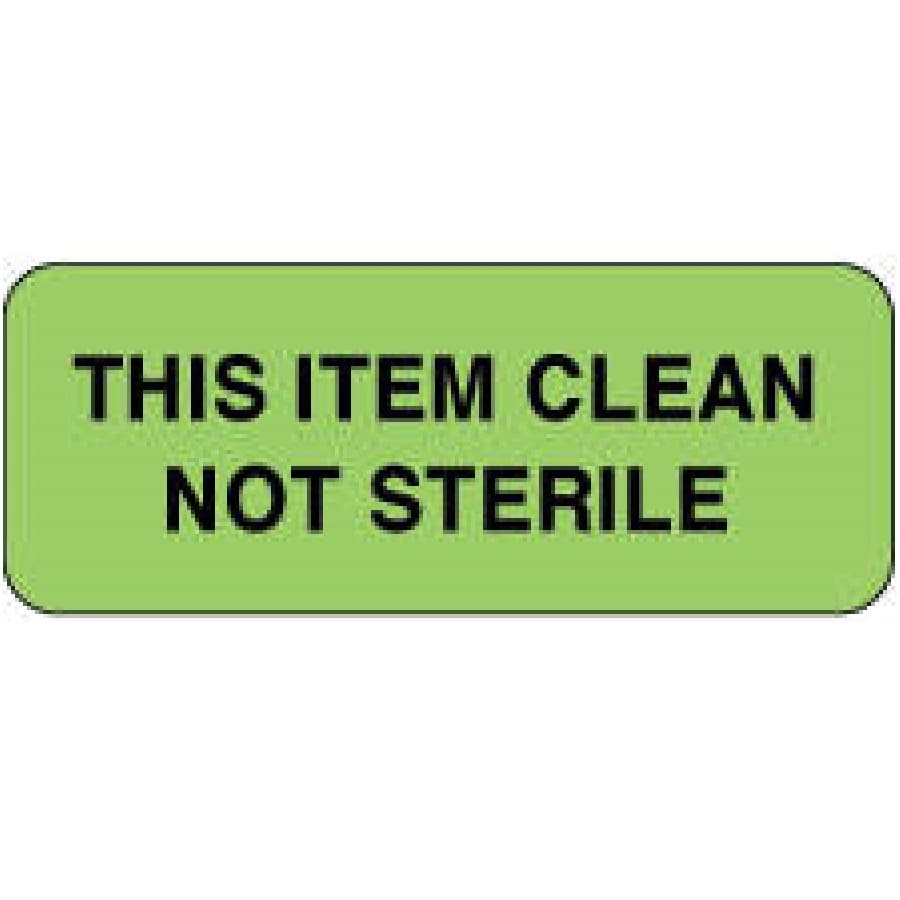 Precision Dynamics Label "This Item Clean" Fluorescent Green Label Tape, Reusable, Non-Sterile, 1000/Roll - Label "This Item Clean" - Image 1