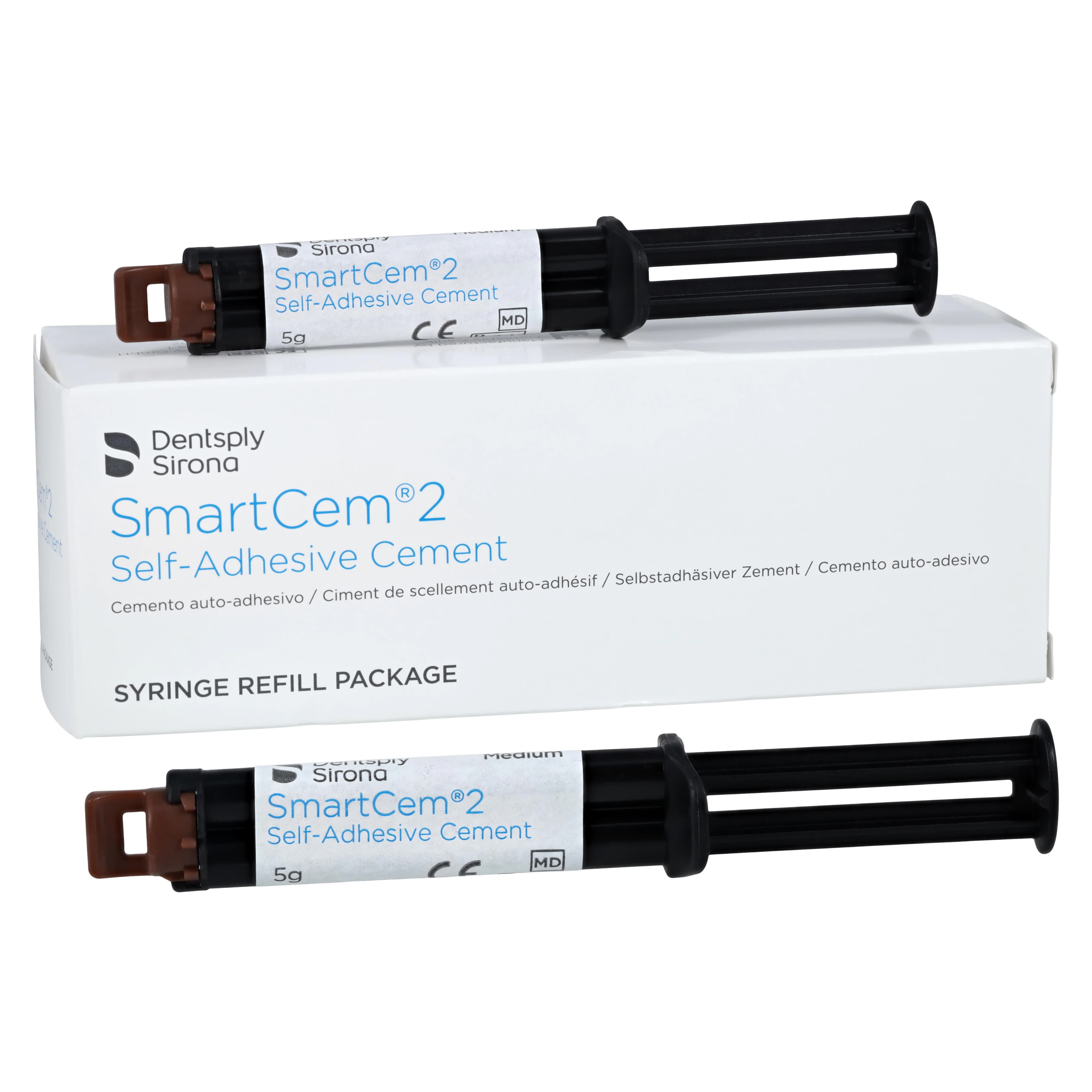 SmartCem2 Self-Adhesive Resin Cement Syringe Refill, Medium, 2 x 5 g Syringes with 20 Mixing Tips - SmartCem2 Syringe Refill - Image 1