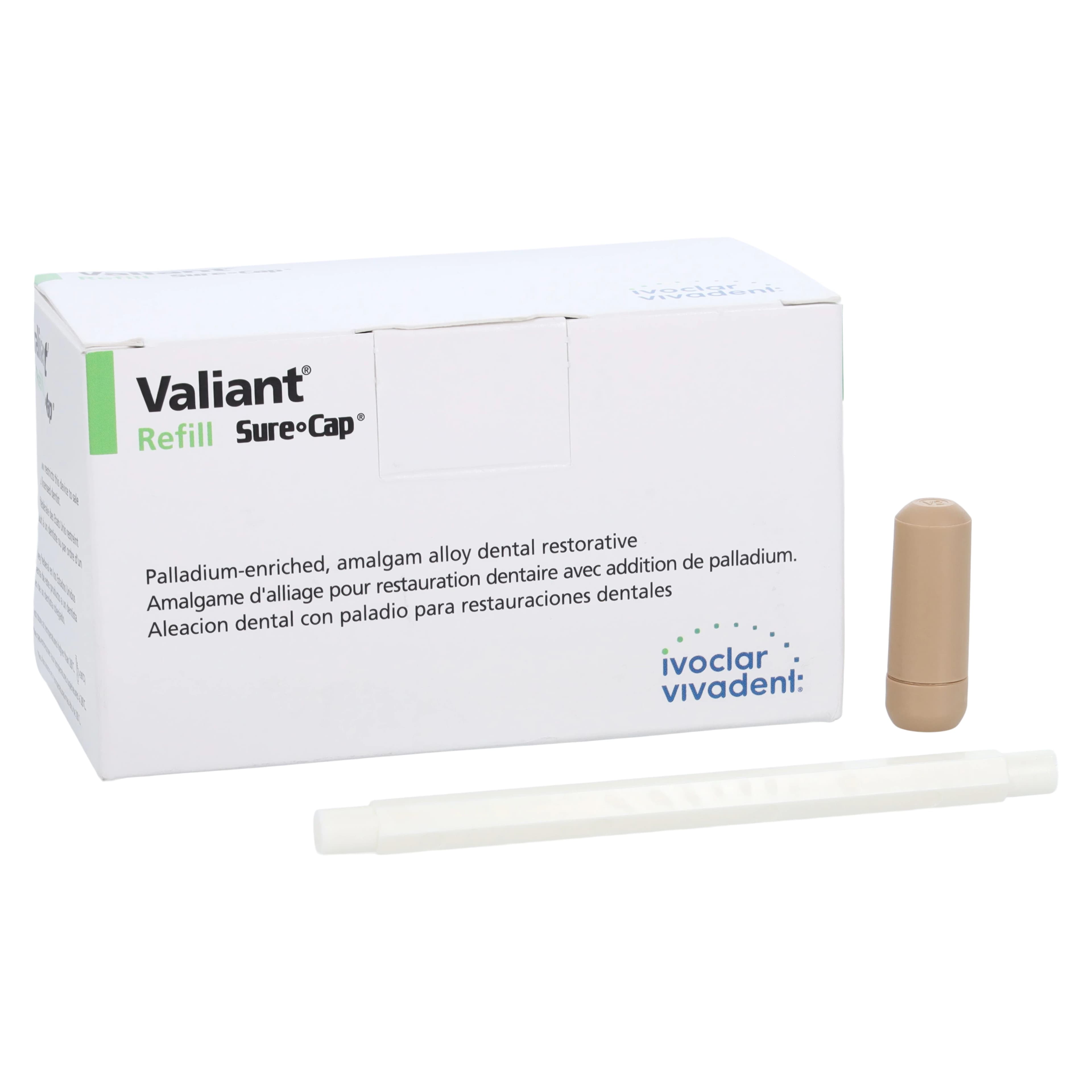 Valiant Sure Cap Amalgam Alloy Capsules, #2 Spill, 600 mg, Regular Set (Beige), 50/Box, NA6050220 - Valiant Sure Cap #2 Spill 50/Bx, NA6050220 - Image 1