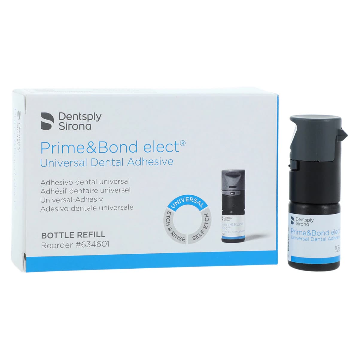 Prime & Bond Elect Universal Dental Adhesive, Light-Cure, Refill, 5 ml Bottle, 1/Pk, 634601 - Prime & Bond Elect Universal Adhesive, Light-Cure, Refill, 5 ml, 1/Pk, 634601 - Image 1