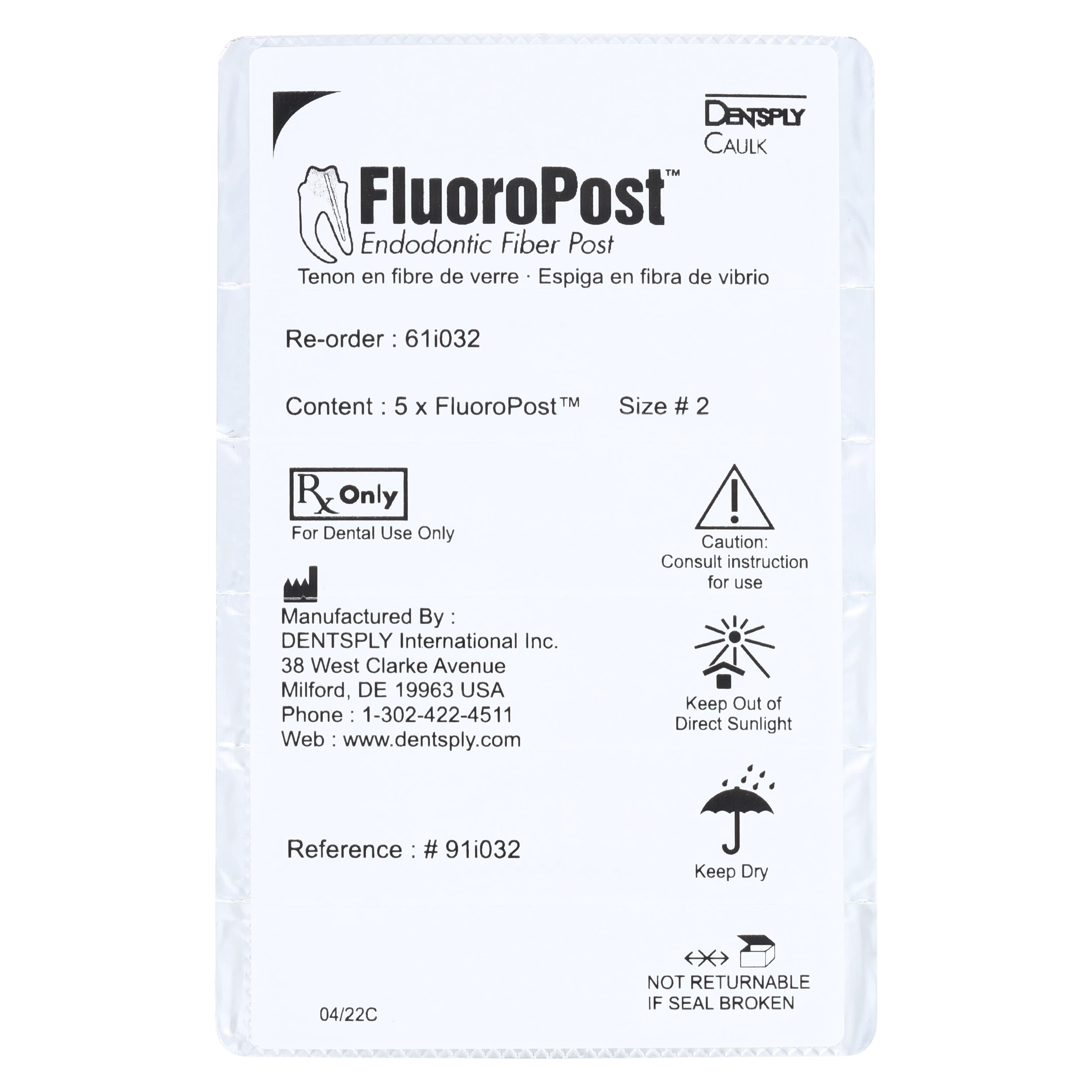 FluoroPost Endodontic Fiber Post #2 Red Refill, 5/Pk, 61I032 thumbnail 3