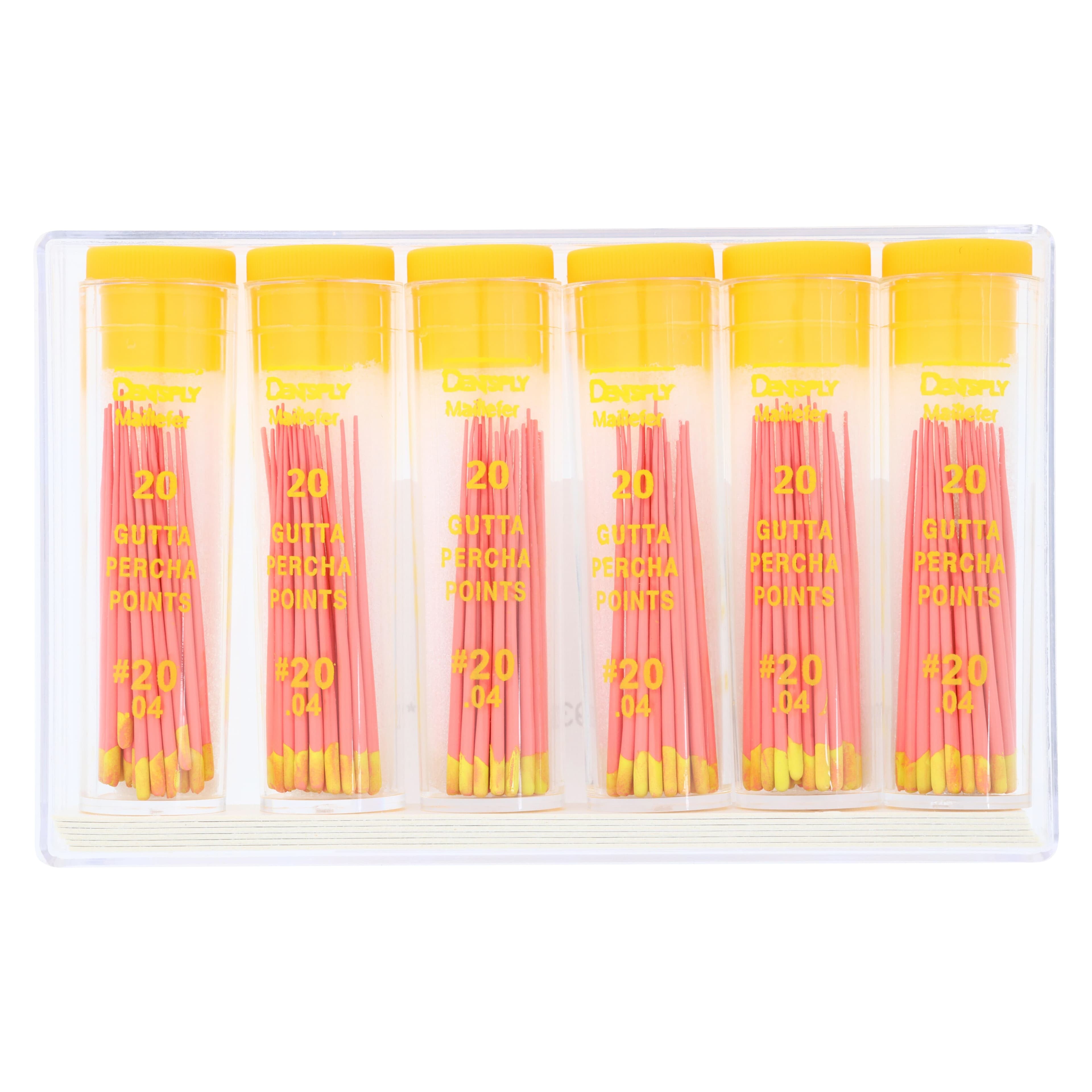 Dentsply Maillefer Gutta Percha Points, .04 Taper, Size #20, Yellow, 30mm, 120/Box (6 Vials of 20), 670949 thumbnail 5