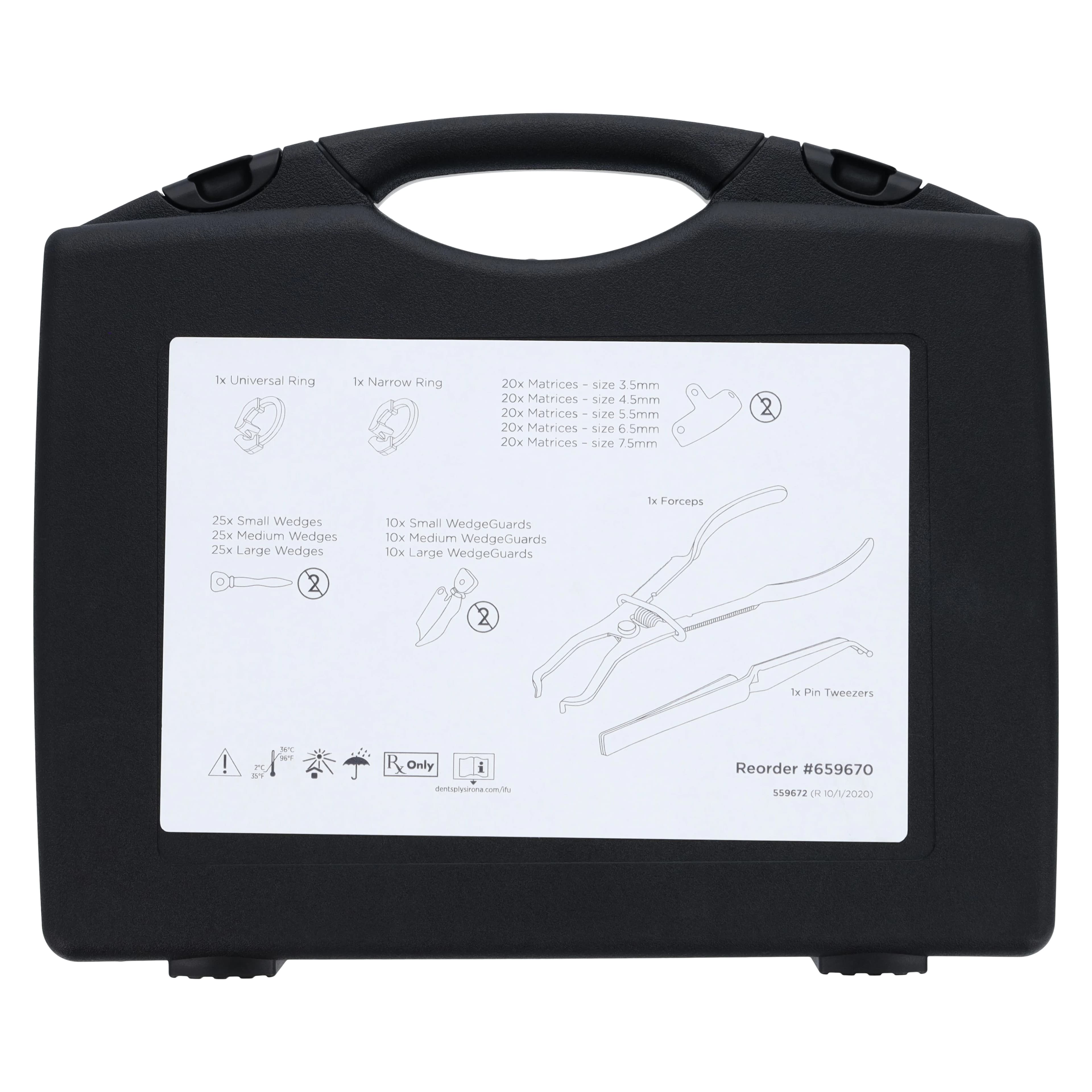 Palodent Plus EZ Coat Sectional Matrix System Introductory Kit, 100 Matrices, 75 Wedges, 30 WedgeGuards, 2 Rings, Forceps & Pin Tweezers, 659670 thumbnail 13