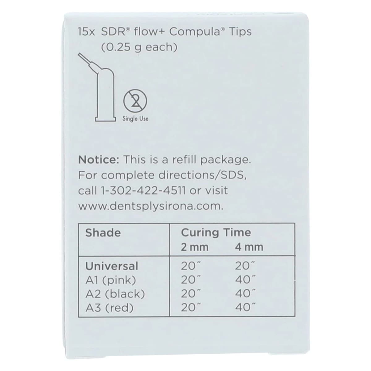 SureFil SDR Flow+ Bulk Fill Flowable Composite Compula Tips Refill, Shade A3, 0.25 g, 15/Pk, 61C108 thumbnail 4