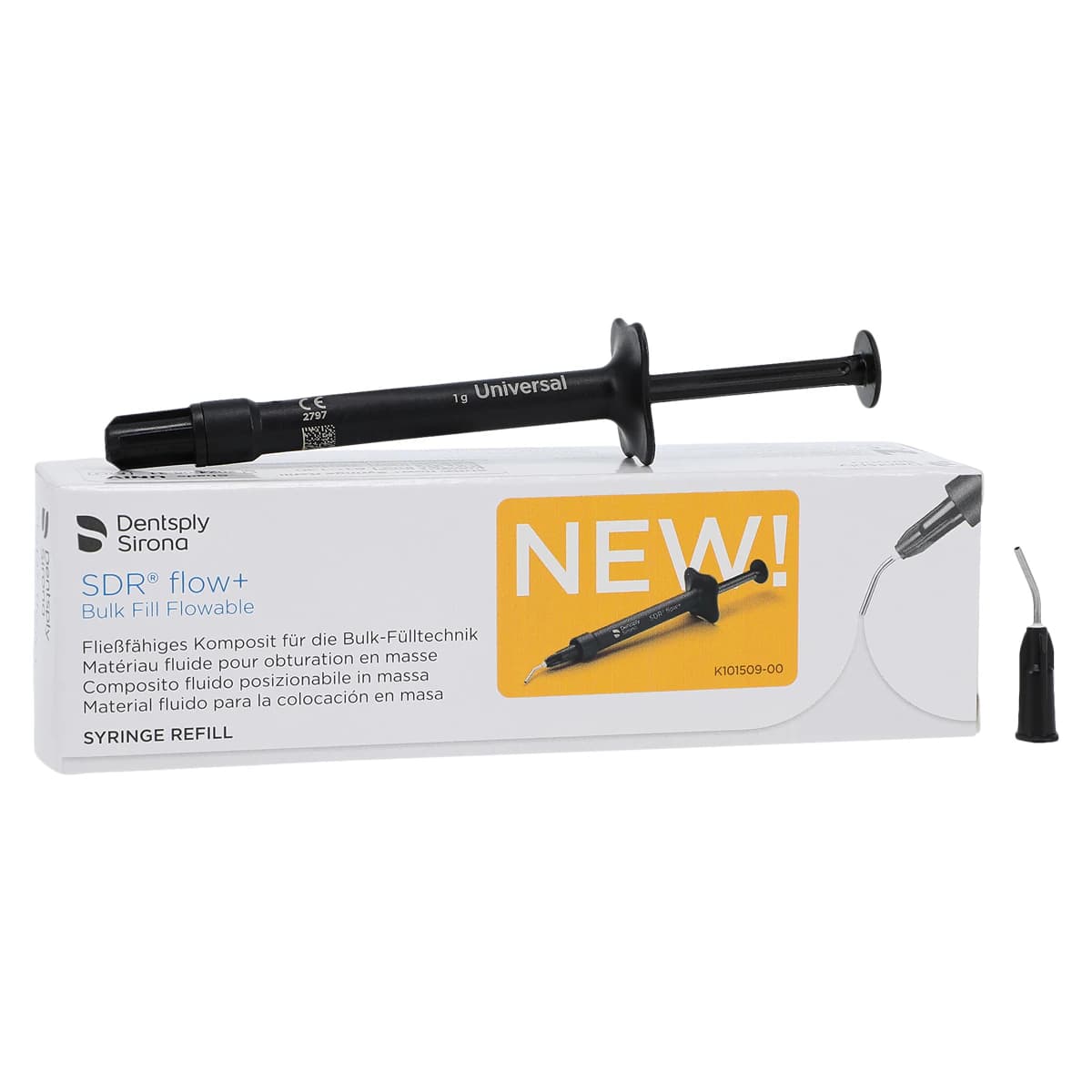 SureFil SDR Flow+ Bulk Fill Flowable Composite Syringe Refill, Universal Shade, 1 g, 2 Syringes + 15 Tips, 61C130 - SureFil SDR Flow+ Composite Refill - Image 1