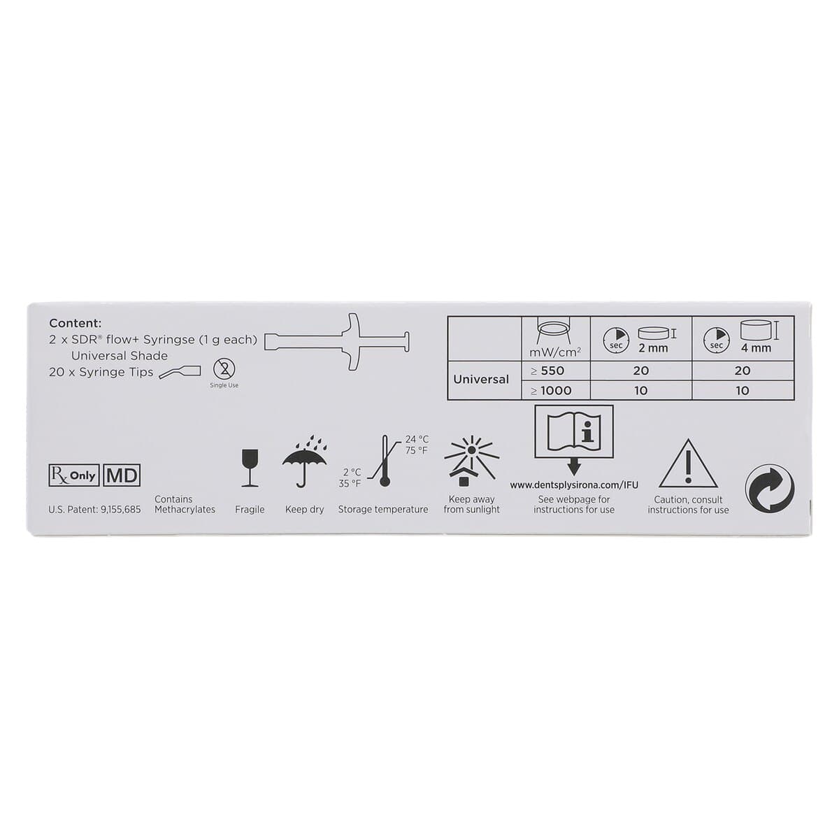 SureFil SDR Flow+ Bulk Fill Flowable Composite Syringe Refill, Universal Shade, 1 g, 2 Syringes + 15 Tips, 61C130 thumbnail 7