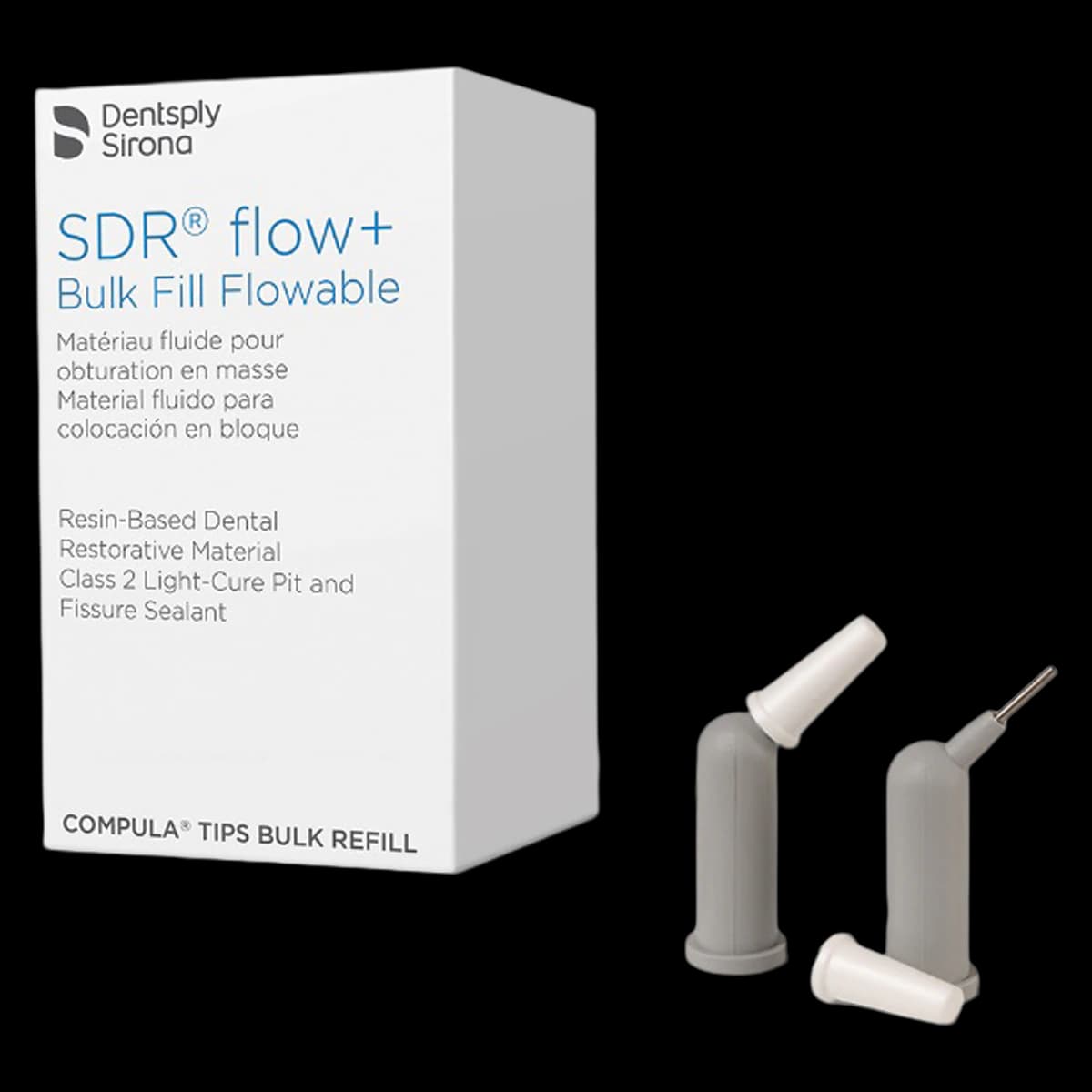 SureFil SDR Flow+ Bulk Fill Flowable Composite, Universal Shade, 0.25 g Compula Tips Refill, 50/Pk, 61C103 thumbnail 2