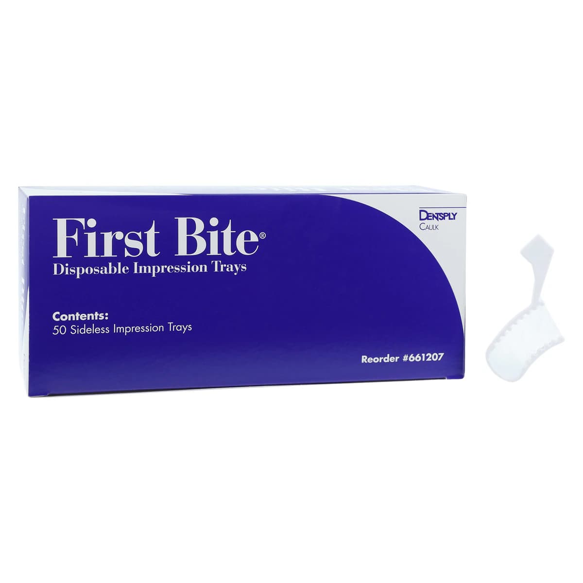 First Bite Disposable Double-Arch Impression Trays, Sideless, 50/Box, 661207 - Sideless First Bite Disposable Impression Trays Box of 50 - Image 1