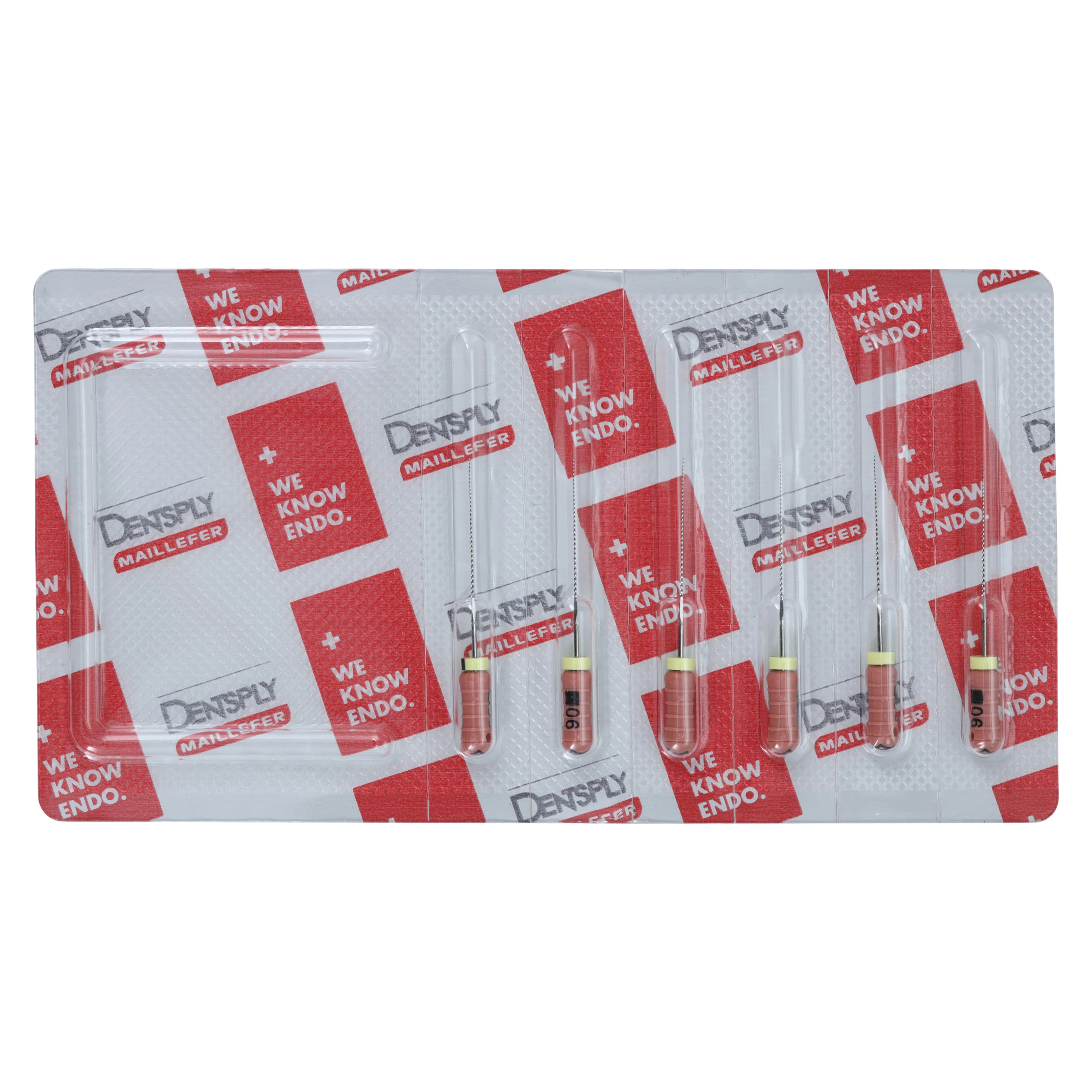 Dentsply Sirona READYSTEEL K-File, Size #06, 25mm, Stainless Steel, Sterile, Pink, 6/Pack, 6840625 - #06 Pink READYSTEEL K-File 25mm Pack of 6 - Image 1