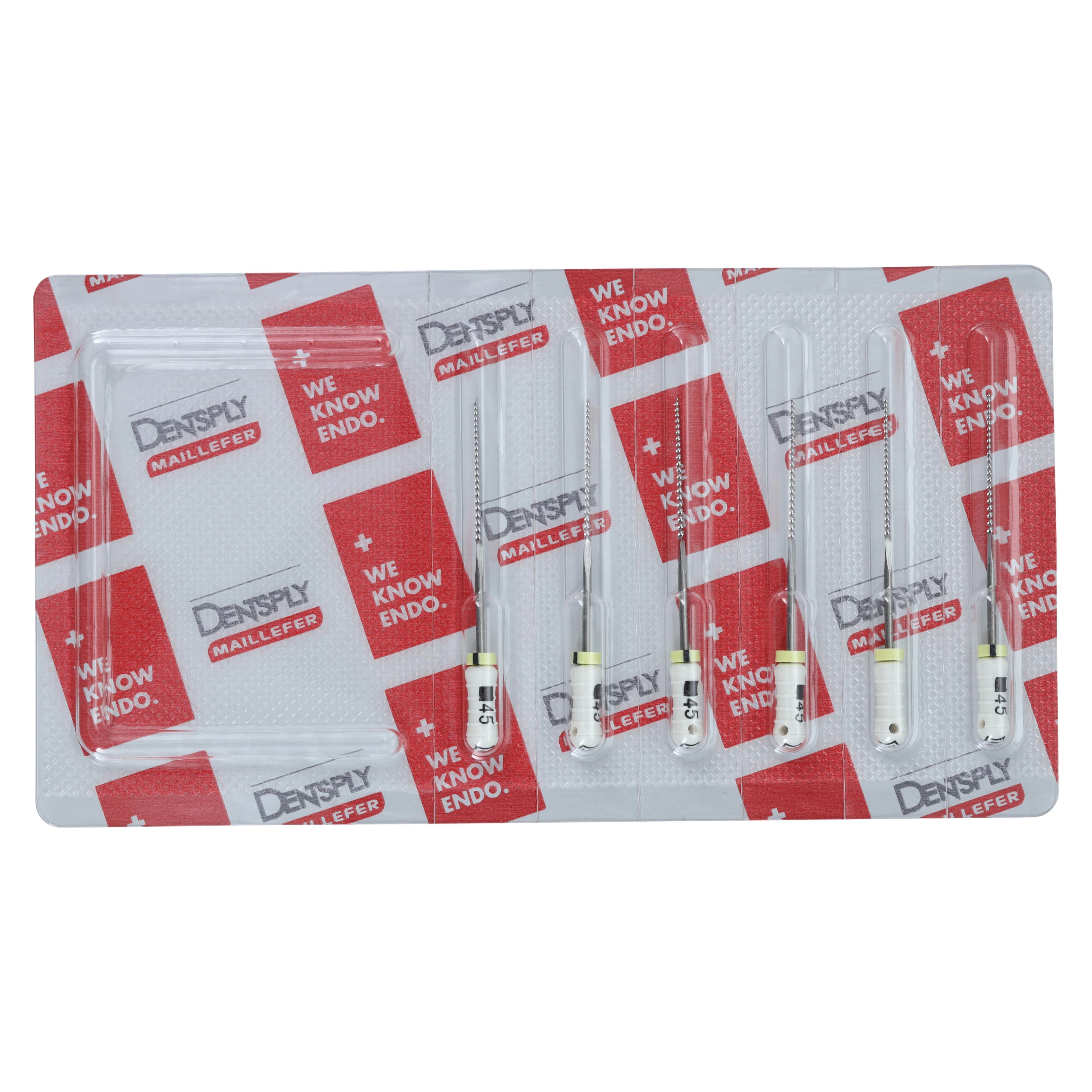 Dentsply Maillefer READYSTEEL K-File, #45, 31mm, White, Sterile, 6/Pack, 6844531 - #45 White READYSTEEL K-File 31mm Pack of 6 - Image 1