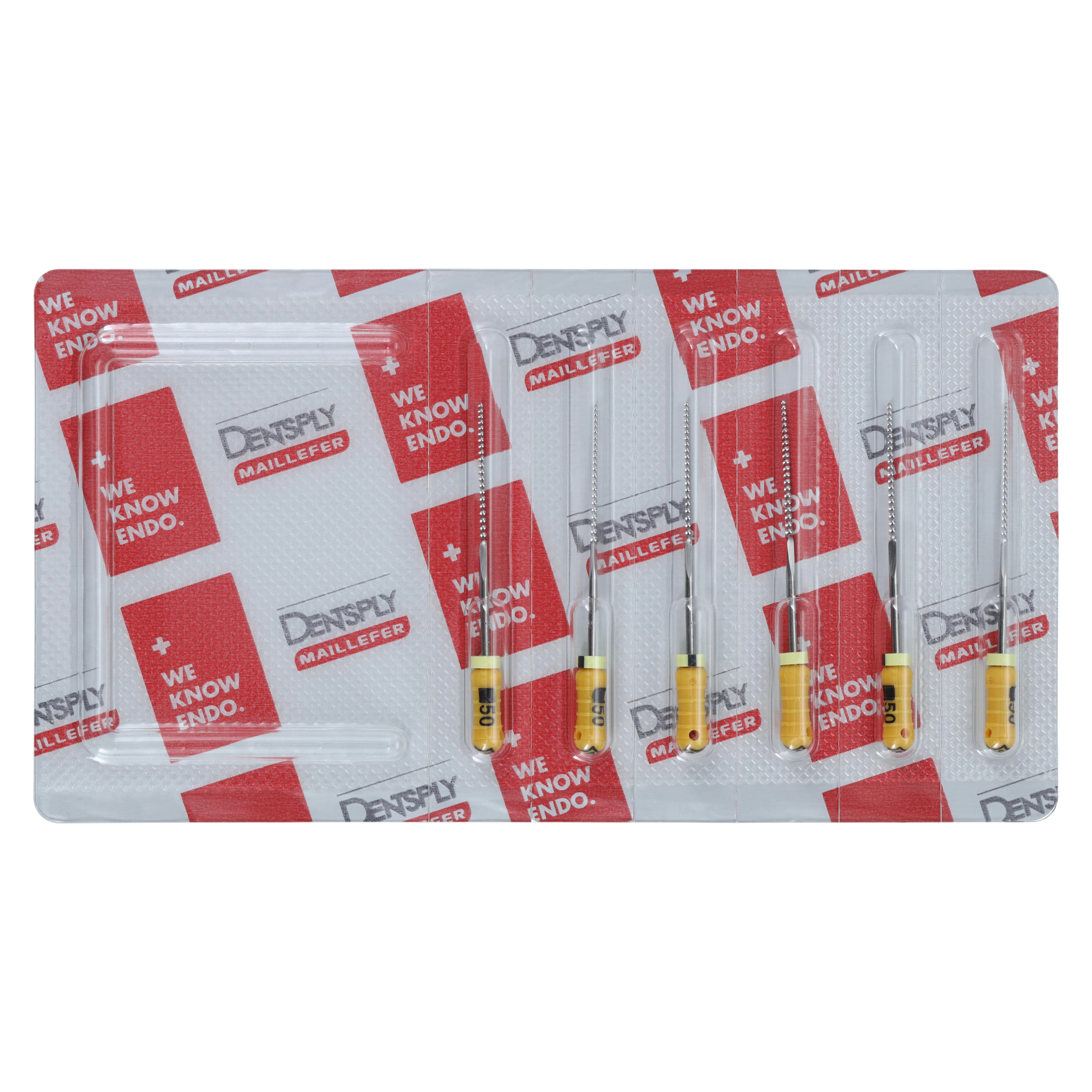 Dentsply Maillefer READYSTEEL K-File, #50 (Yellow), 31mm, Sterile, 6/Pack, 6845031 - #50 Yellow READYSTEEL K-File 31mm Pack of 6 - Image 1