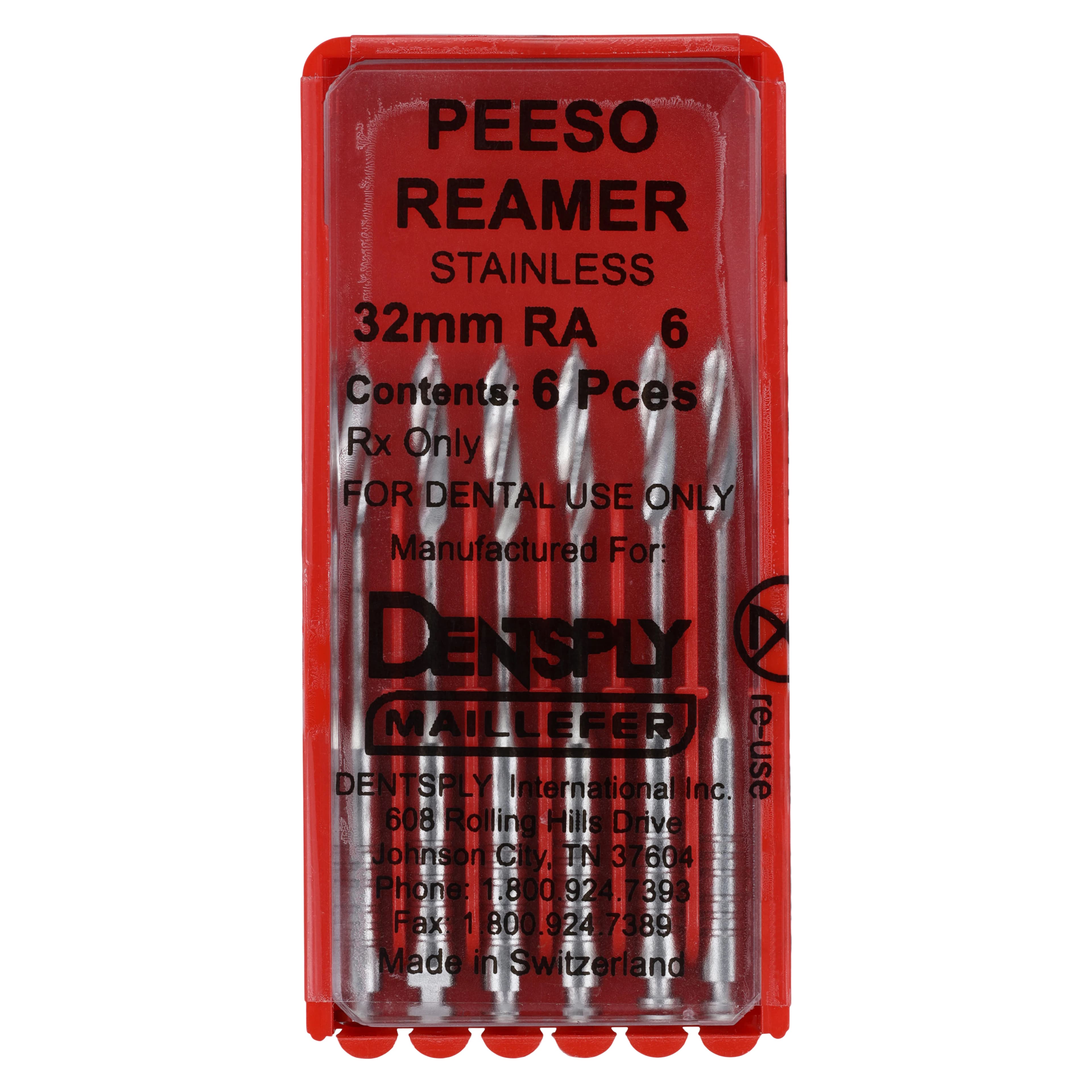 Stainless Steel Peeso Reamers, RA, 32 mm, #6, 6/Pk, 671515 - Stainless Steel Peeso Reamers, RA, 32 mm, # 6, 6/Pk - Image 1