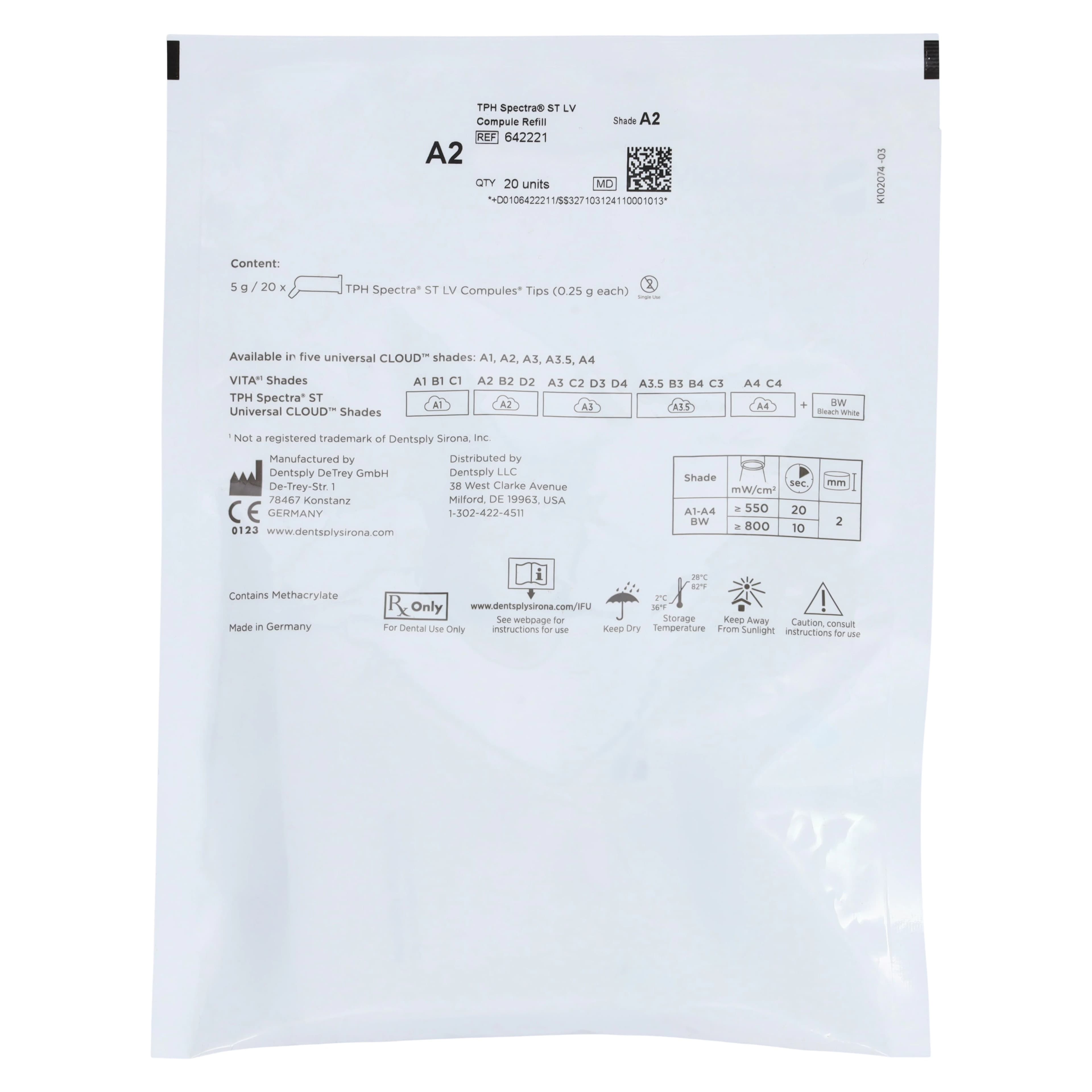 TPH Spectra ST Universal Composite, Low Viscosity, Compule Tips Refill, 0.25 g, A2, 20/Pk, 642221 thumbnail 5