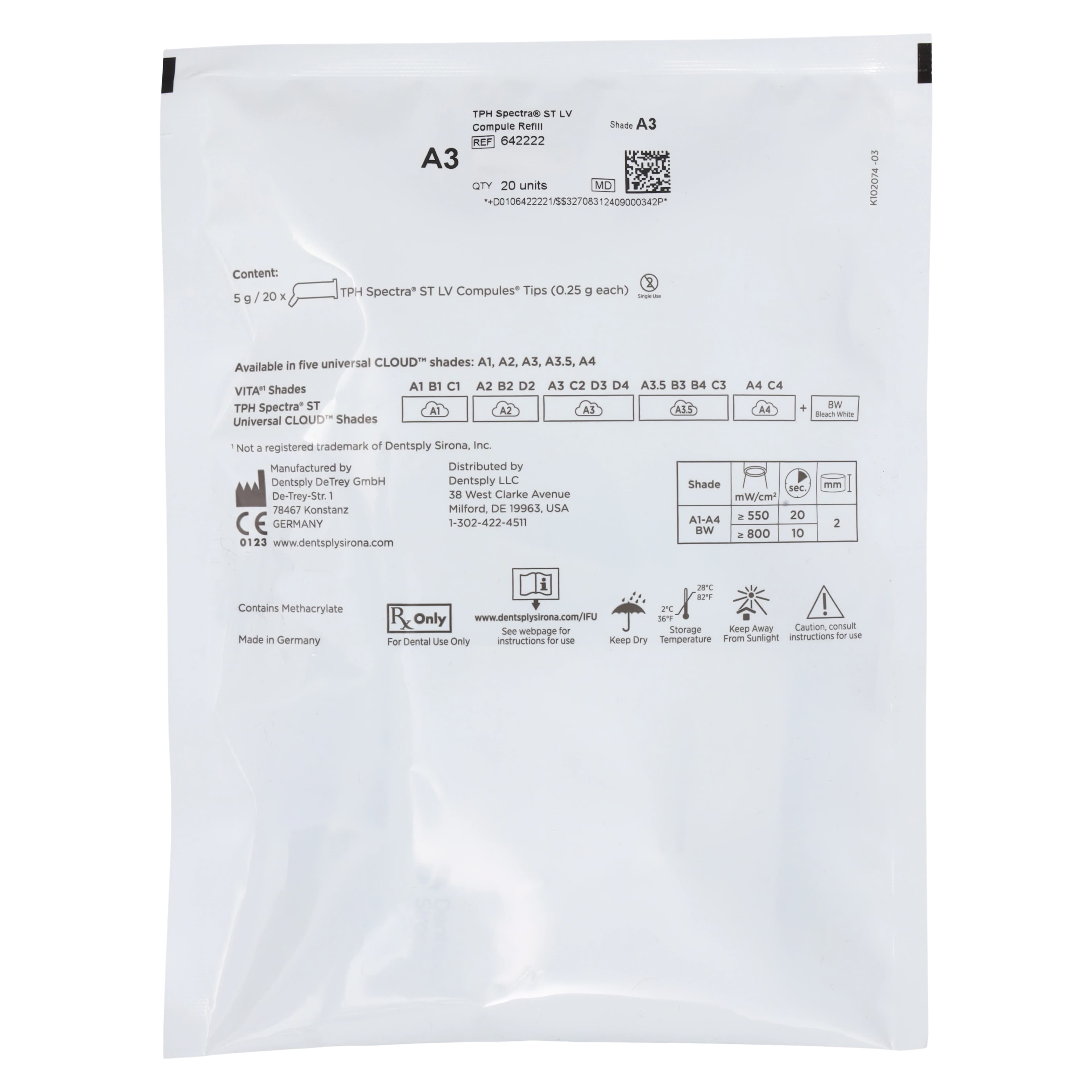 TPH Spectra ST Universal Composite, Low Viscosity, Compule Tips Refill, 0.25 g, A3, 20/Pk, 642222 thumbnail 3