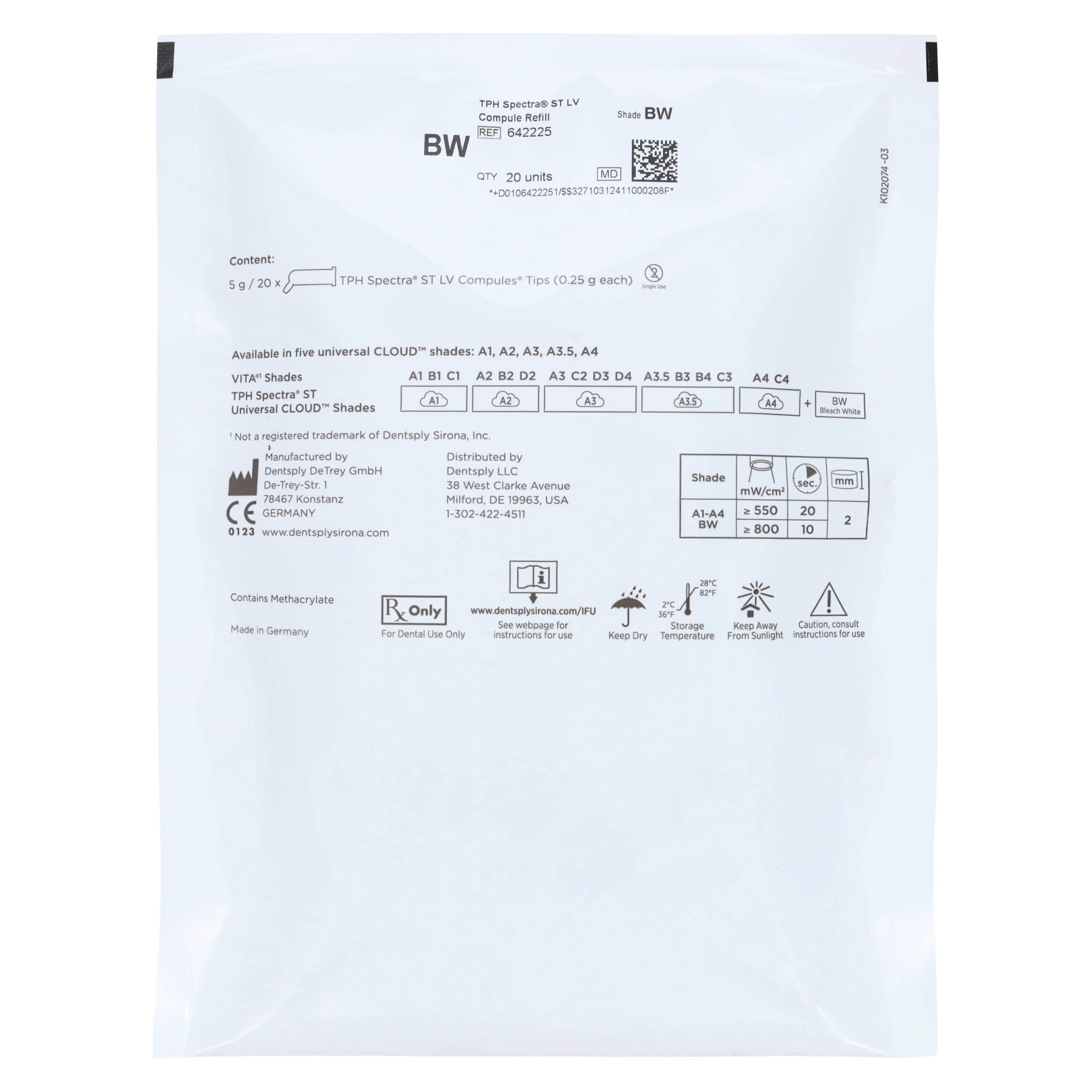 TPH Spectra ST Universal Composite, Low Viscosity, Compule Tips Refill, 0.25 g, Bleach White (BW), 20/Pk, 642225 thumbnail 5