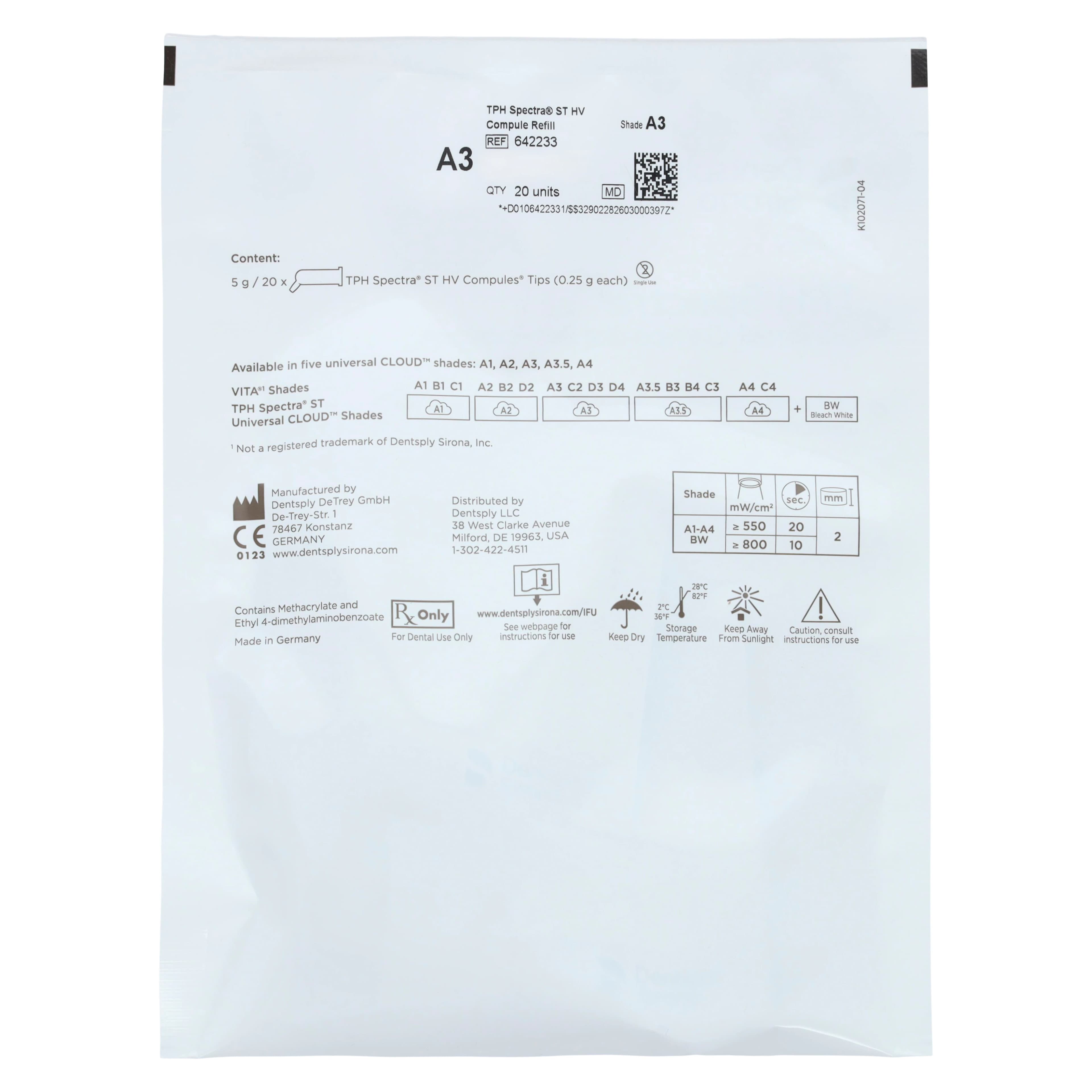 TPH Spectra ST Universal Composite, High Viscosity, Compule Tips Refill, 0.25 g, A3, 20/Pk, 642233 thumbnail 3