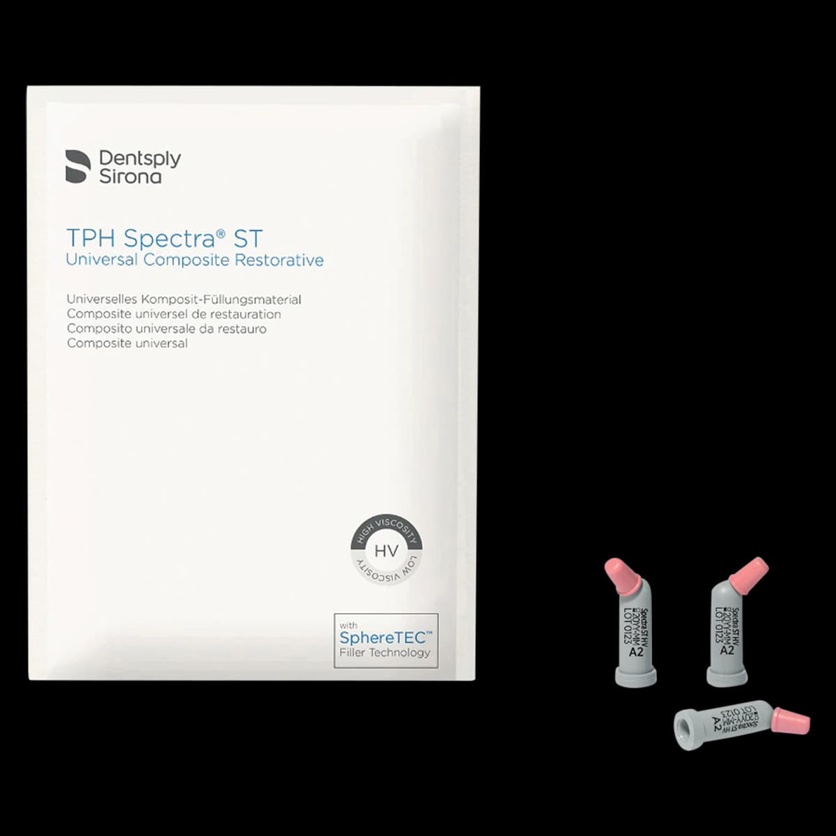 TPH Spectra ST Universal Composite, High Viscosity, Compule Tips Refill, 0.25 g, A3, 20/Pk, 642233 - TPH Spectra ST Universal Composite, HV, Compule Tips Refill, 0.25 g, A3, 20/Pk - Image 1