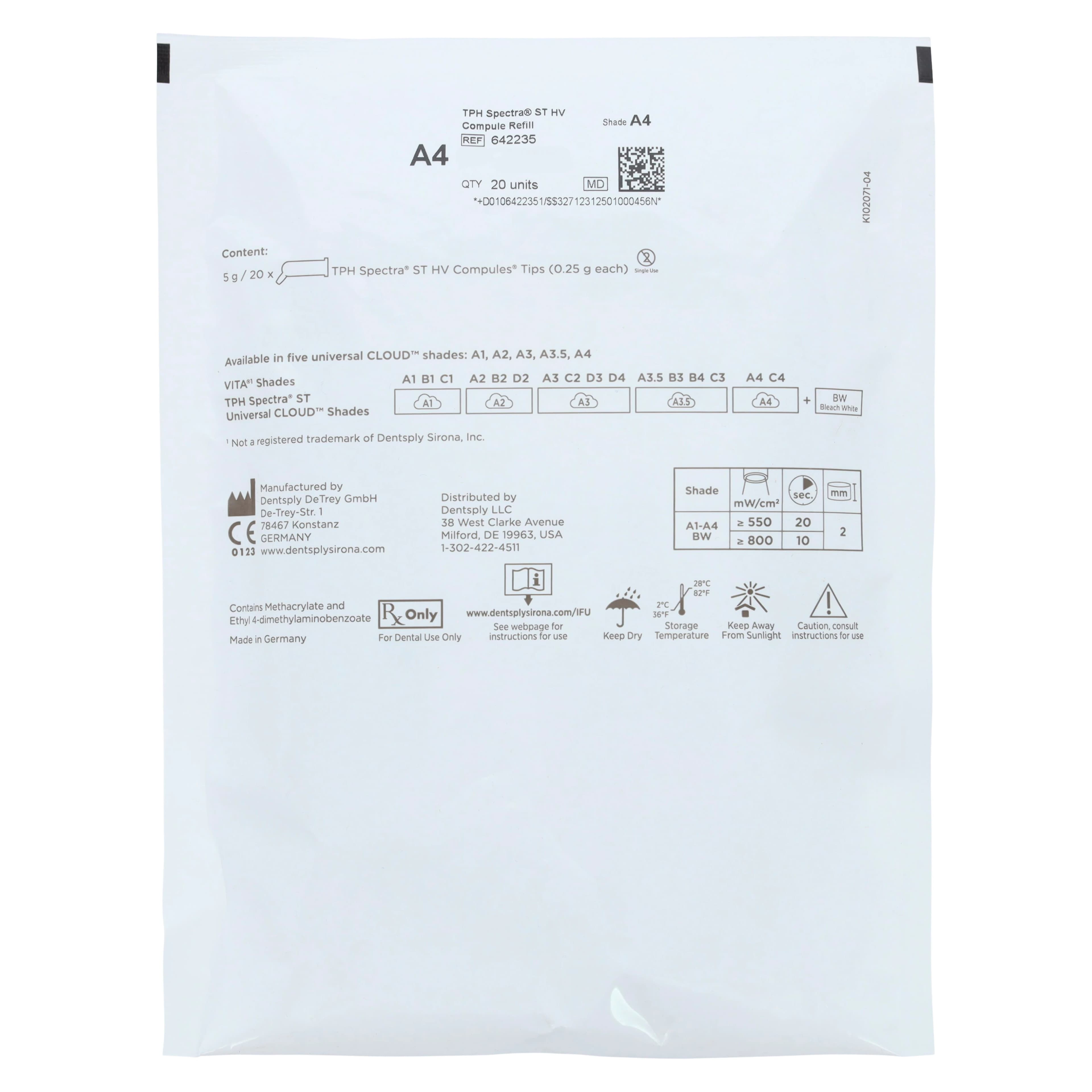 TPH Spectra ST Universal Composite, High Viscosity, Compule Tips Refill, 0.25 g, Shade A4, 20/Pk, 642235 thumbnail 3