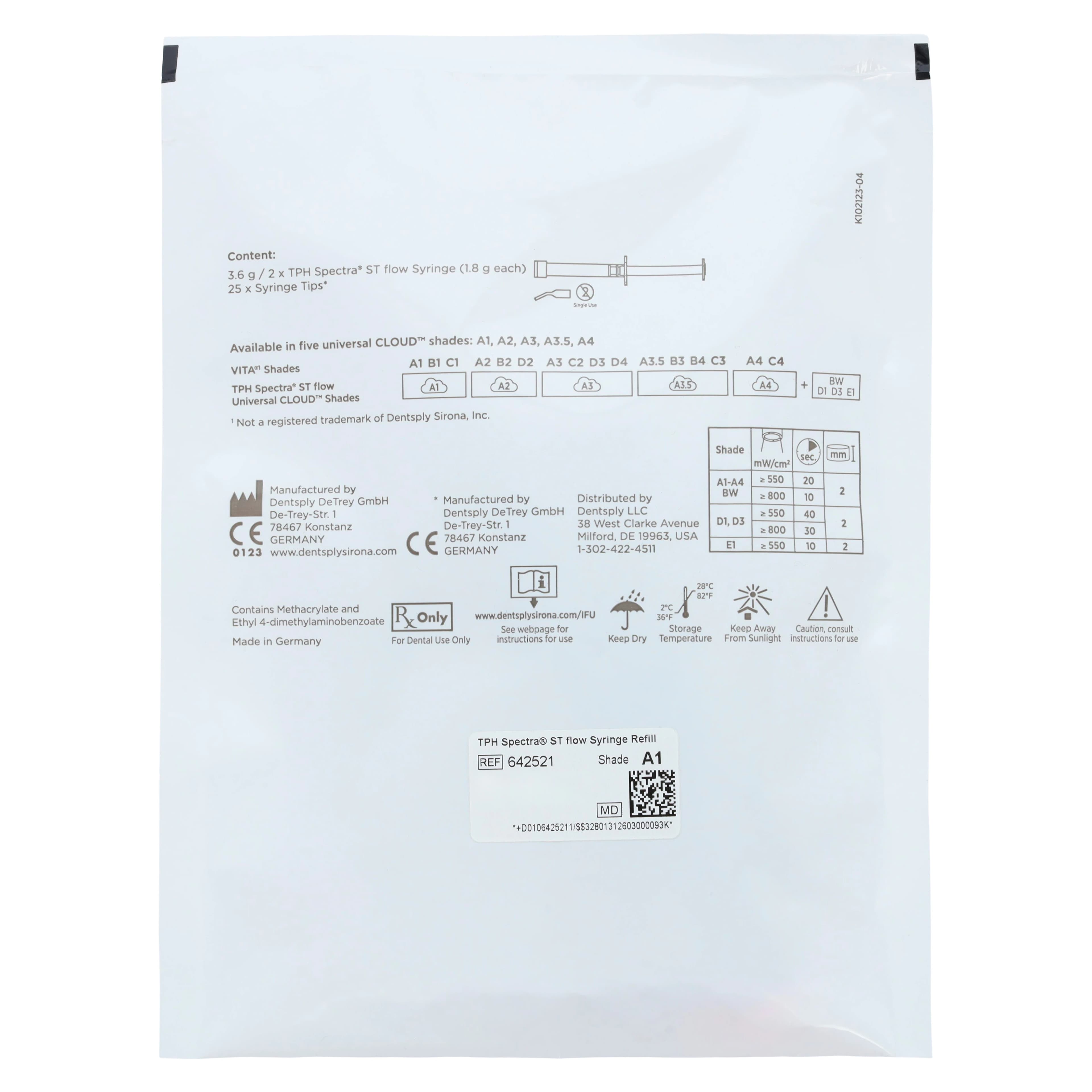 TPH Spectra ST Flow Flowable Composite Restorative Syringe Refill, Shade A1, 2 x 1.8 g Syringes with 25 Tips, 642521 thumbnail 3