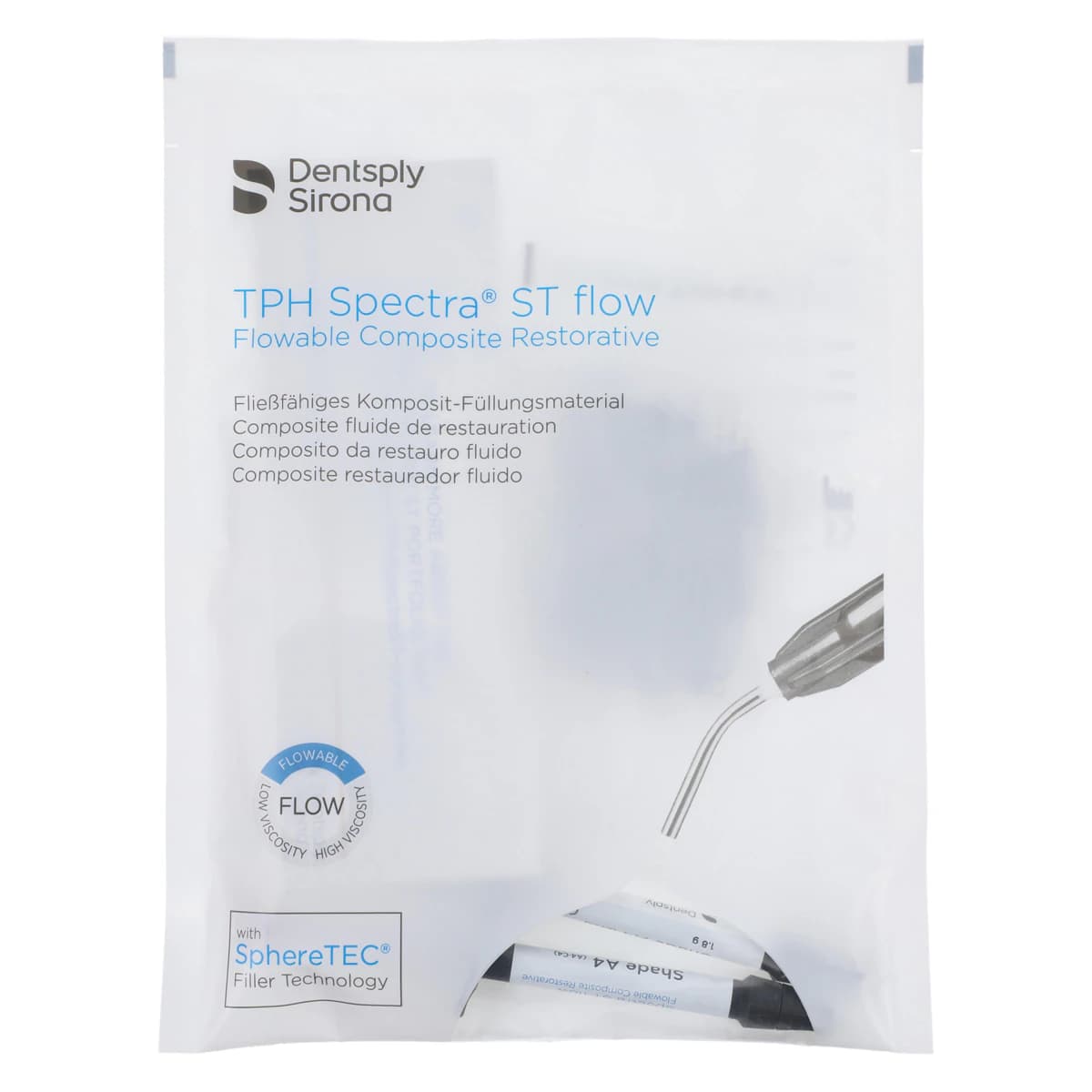 TPH Spectra ST Flow Flowable Composite Restorative Syringe Refill, Shade A4, 1.8 g, 2/Box, 25 Tips, 642524 - TPH Spectra® ST Flowable Composite Restorative Syringe A4 Pack of 2 - Image 1