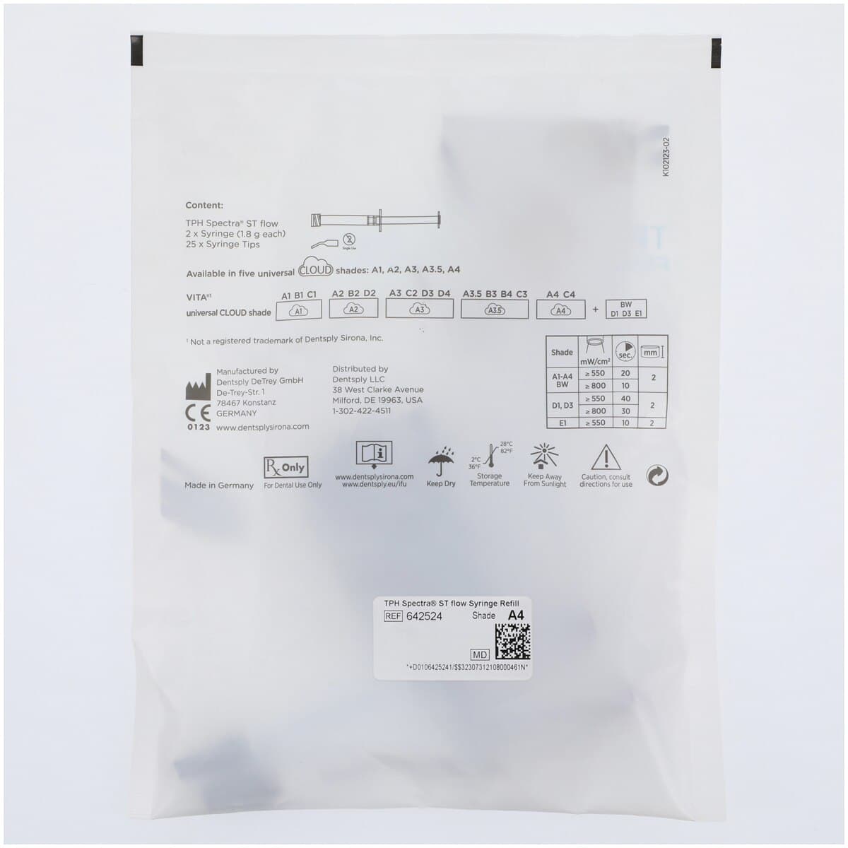 TPH Spectra ST Flow Flowable Composite Restorative Syringe Refill, Shade A4, 1.8 g, 2/Box, 25 Tips, 642524 thumbnail 2