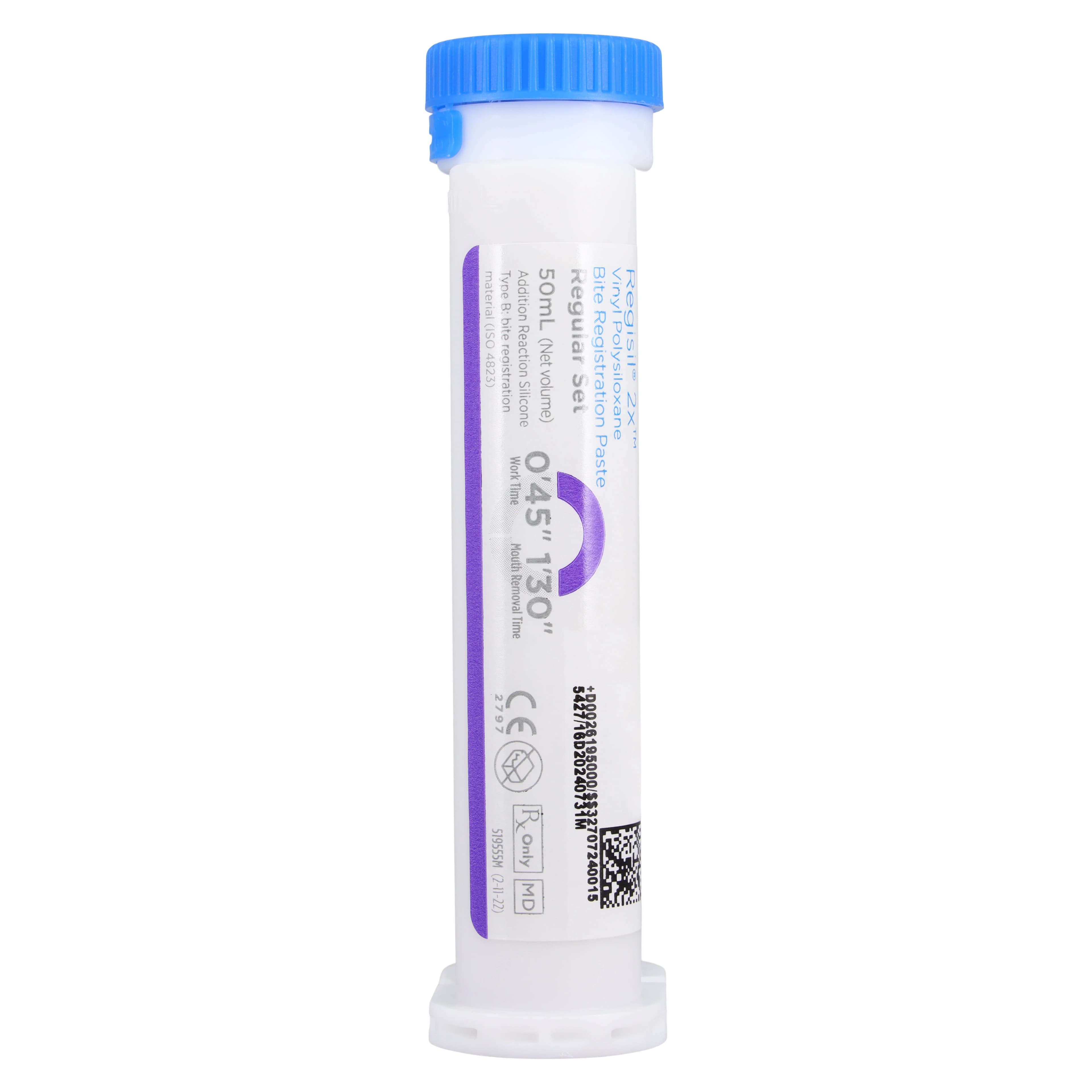 Regisil 2X VPS Bite Registration Material, Regular Set, 50 mL Cartridge Refill, Purple/Teal, 4/Pk, 619500 thumbnail 4
