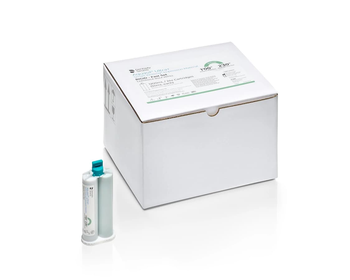 Aquasil Ultra+ Smart Wetting Impression Material, Rigid Body (Light Green), Fast Set, 50 mL Cartridge, 24/Box, 678627 - Aquasil Ultra Smart Wetting Impression Material Bulk Package - Image 1