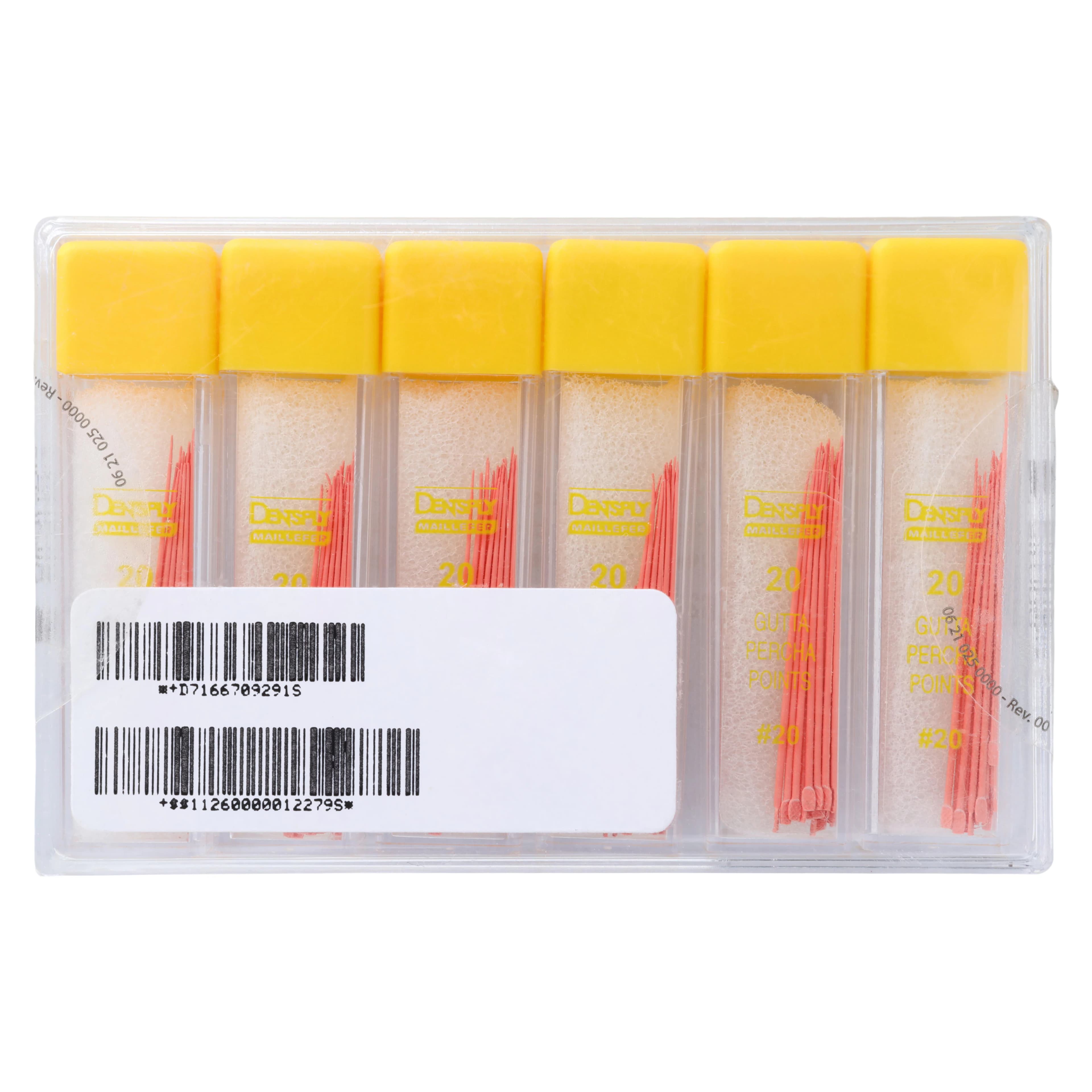 Dentsply Maillefer Gutta-Percha Points, 0.02 Taper, ISO #20, Yellow, 30mm, 120/Bx (6 Vials of 20), 670929 - Gutta-Percha Points - 0.02 Taper - #20 - Image 1
