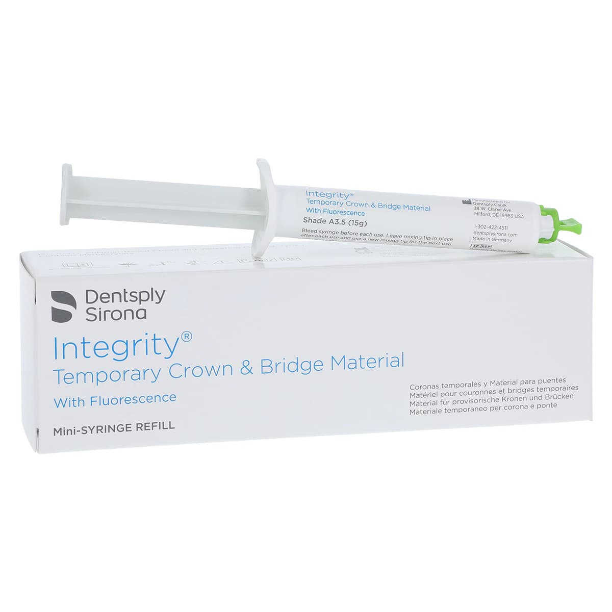 Integrity Temporary Crown & Bridge Material, Mini-Syringe Refill, Shade A3.5, 15 g, with 10 Mixing Tips, 1/Pk, 666330 - Integrity Temporary C&B Material, Mini-Syringe Refill, 15 g, A3.5, 1/Pk, 666330 - Image 1